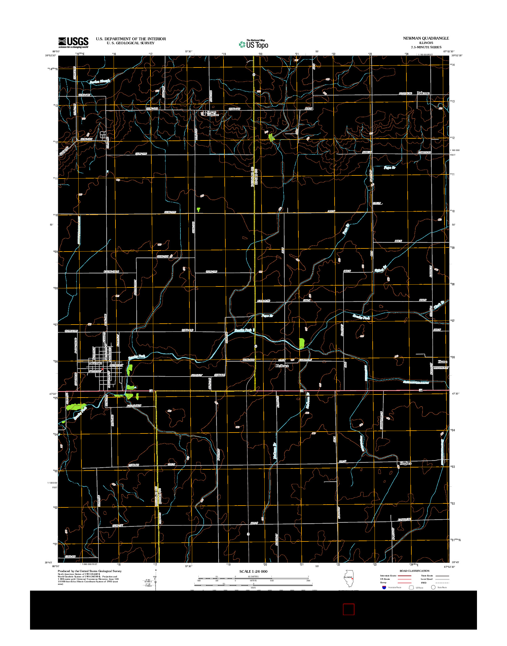 USGS US TOPO 7.5-MINUTE MAP FOR NEWMAN, IL 2012