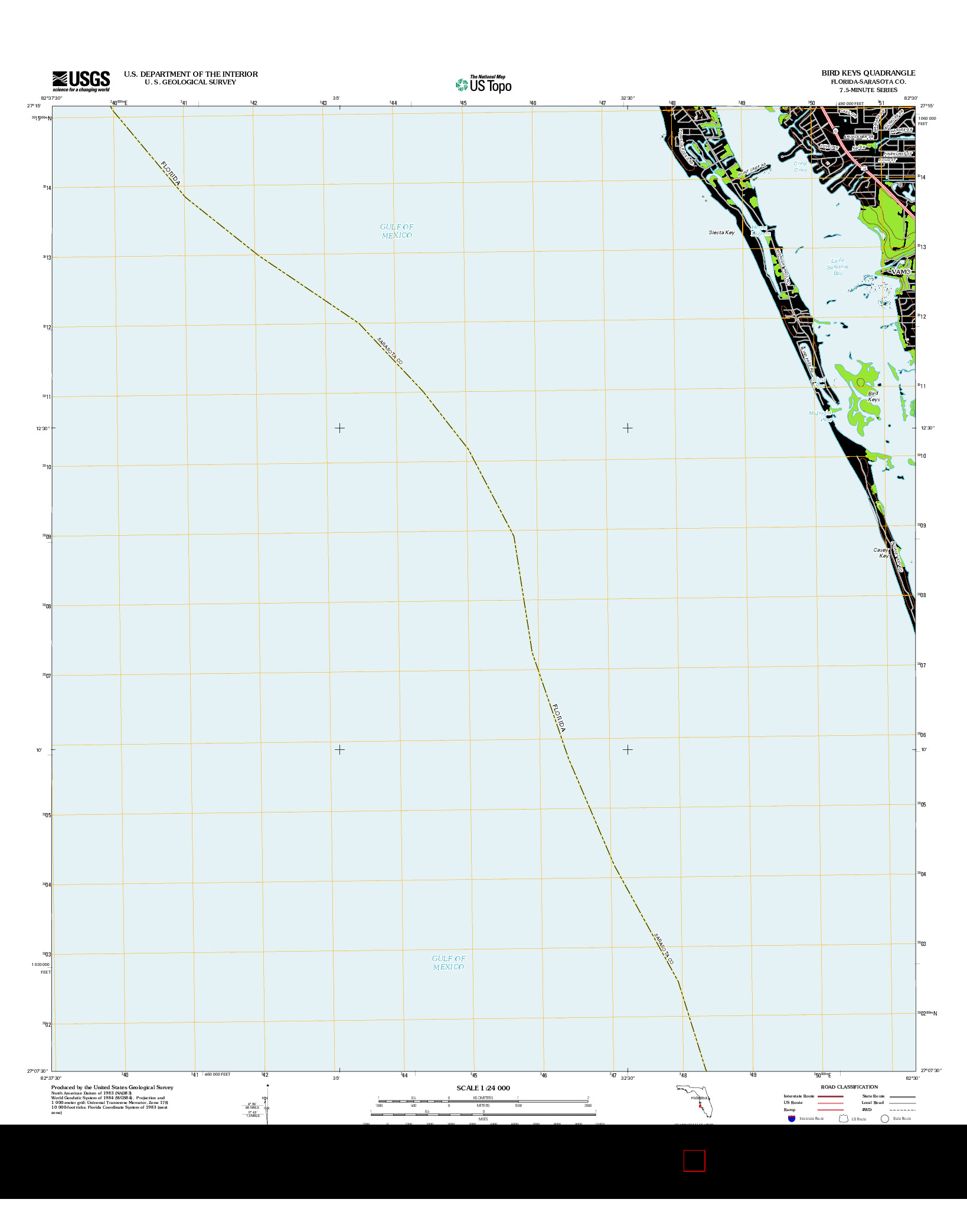 USGS US TOPO 7.5-MINUTE MAP FOR BIRD KEYS, FL 2012