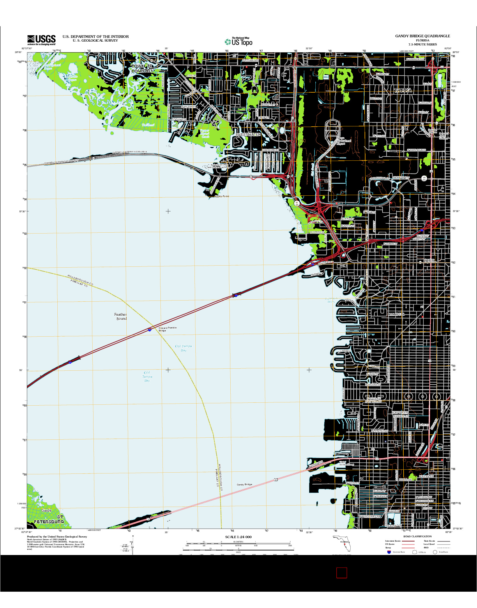USGS US TOPO 7.5-MINUTE MAP FOR GANDY BRIDGE, FL 2012
