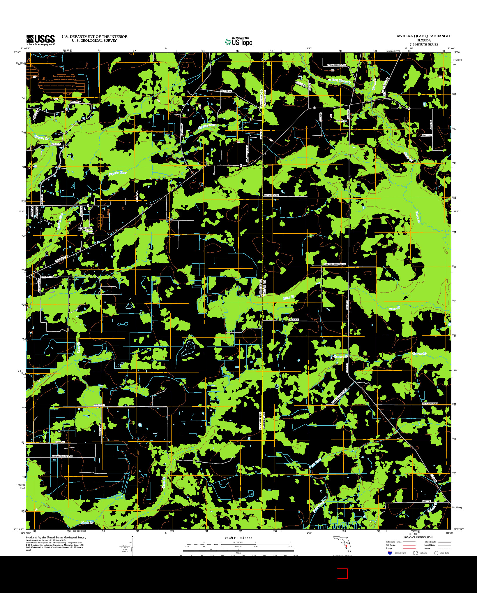 USGS US TOPO 7.5-MINUTE MAP FOR MYAKKA HEAD, FL 2012