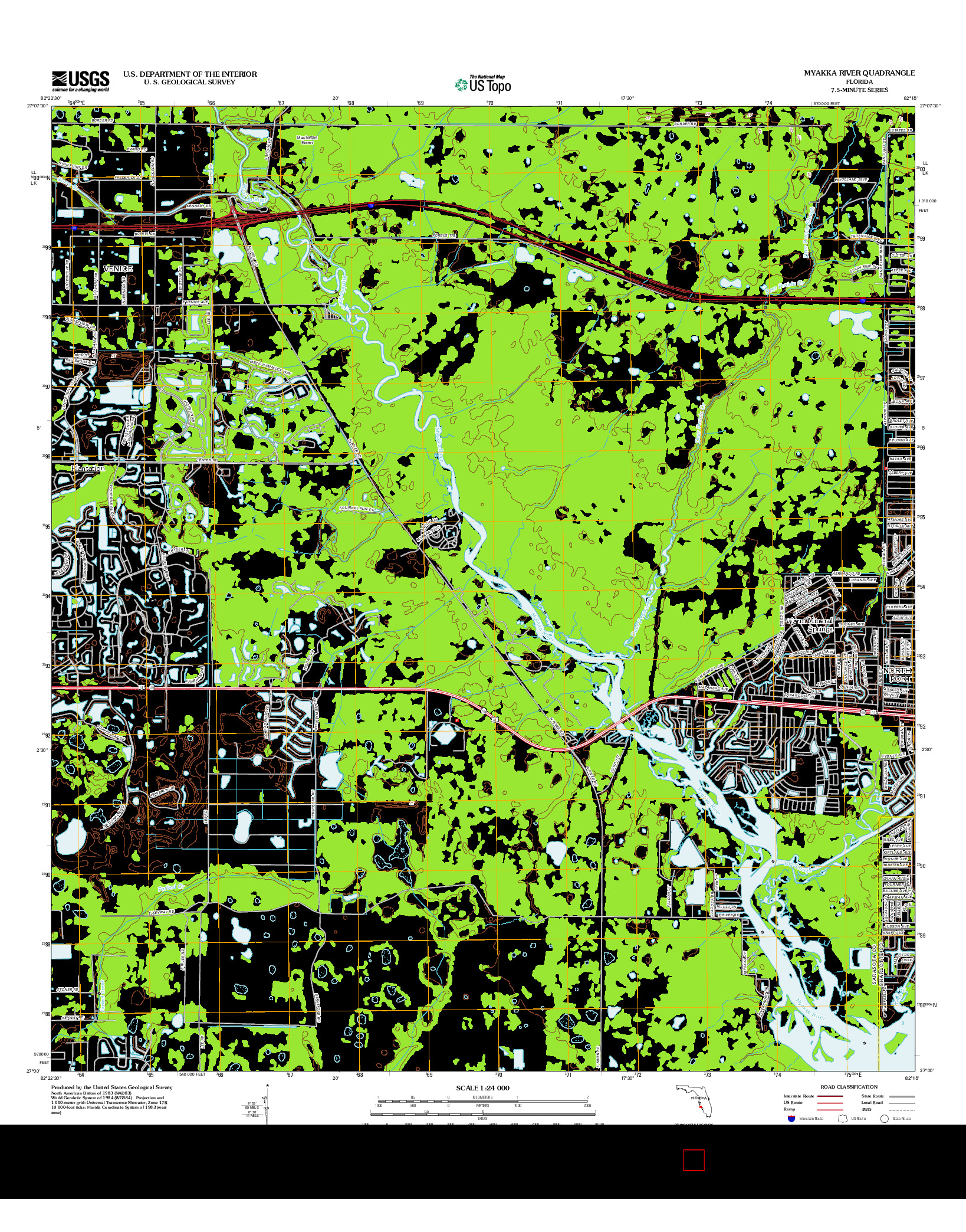 USGS US TOPO 7.5-MINUTE MAP FOR MYAKKA RIVER, FL 2012