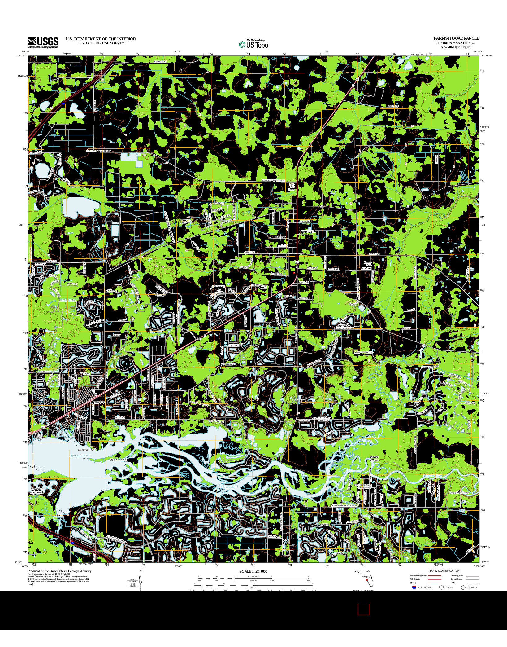 USGS US TOPO 7.5-MINUTE MAP FOR PARRISH, FL 2012