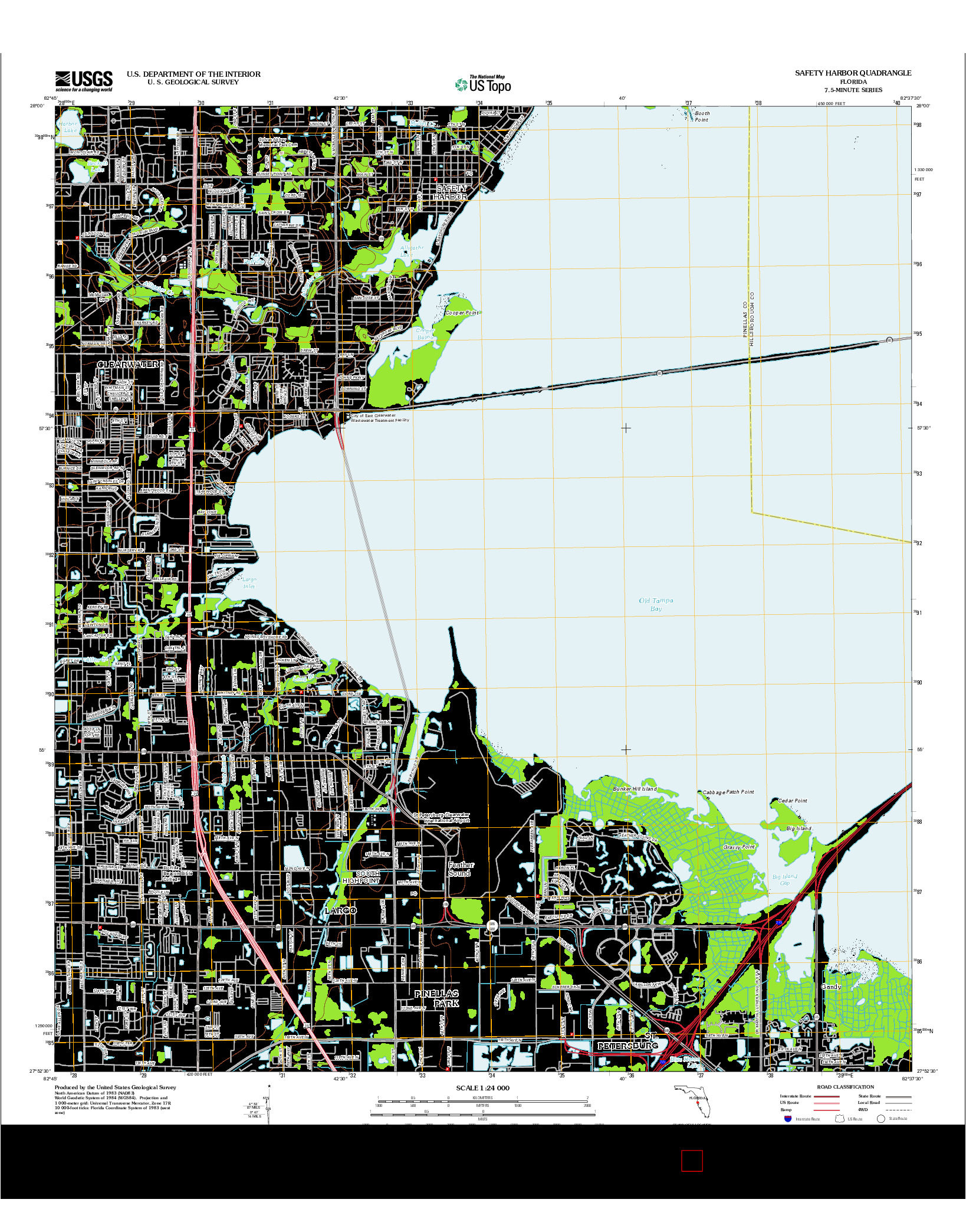 USGS US TOPO 7.5-MINUTE MAP FOR SAFETY HARBOR, FL 2012