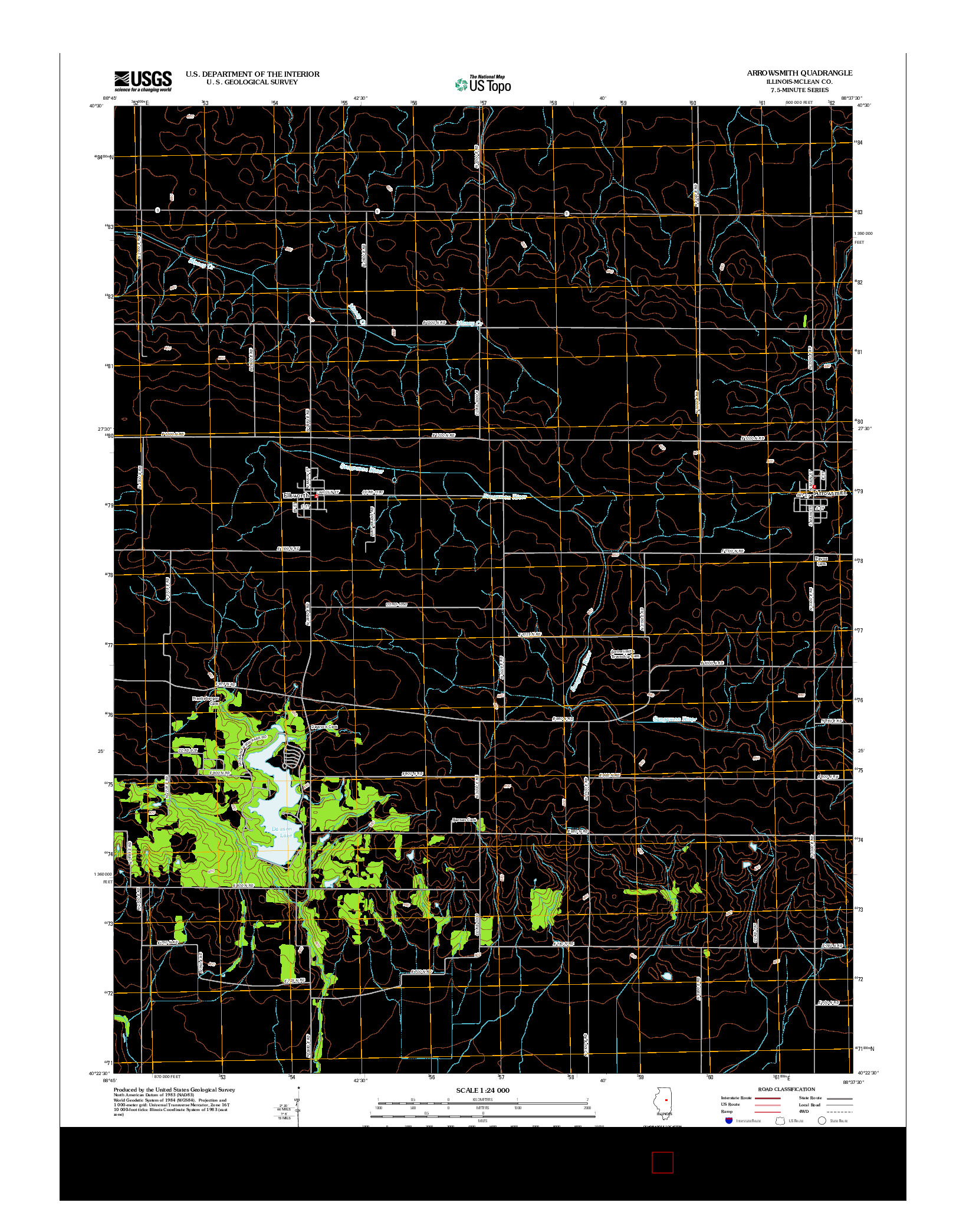 USGS US TOPO 7.5-MINUTE MAP FOR ARROWSMITH, IL 2012