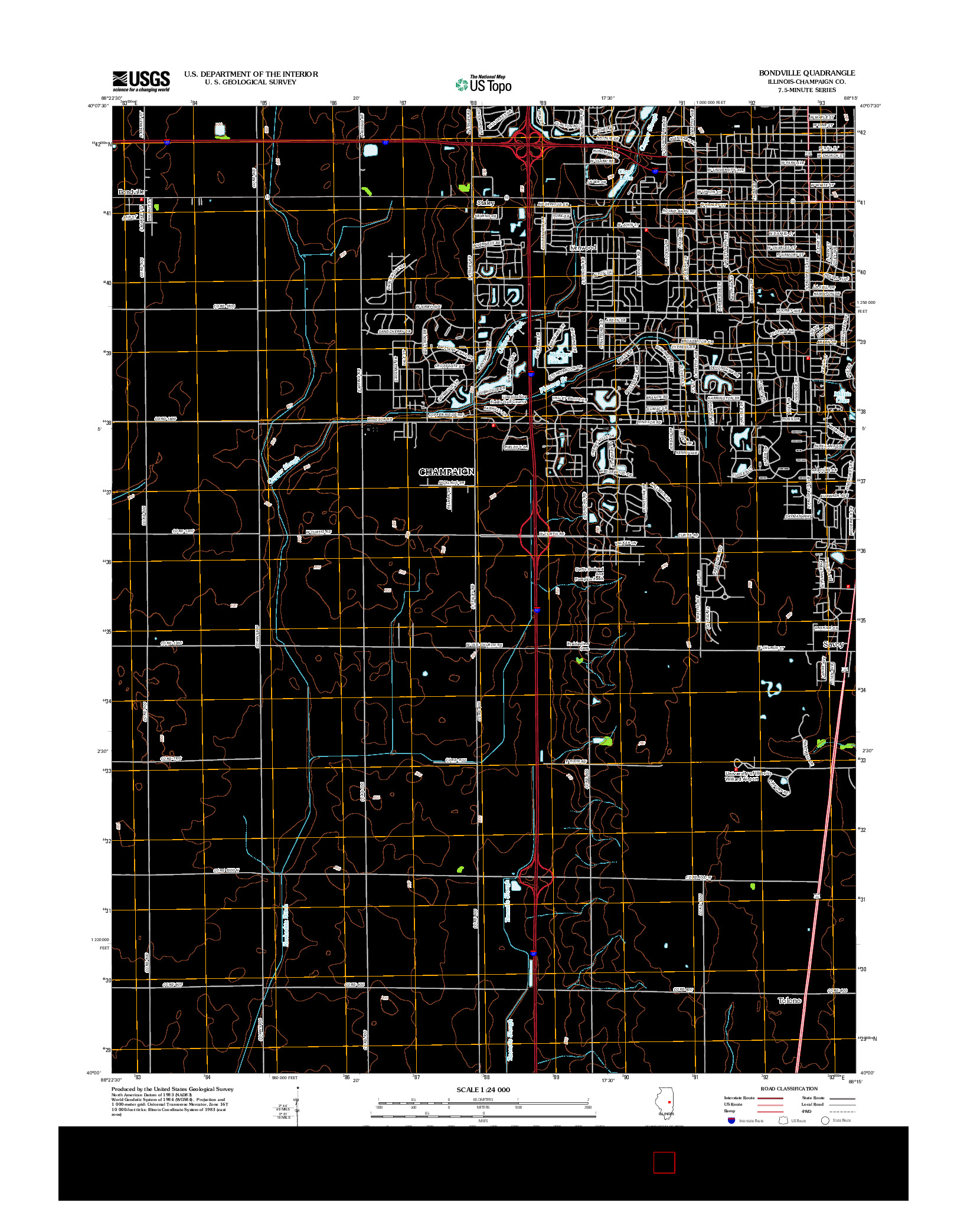 USGS US TOPO 7.5-MINUTE MAP FOR BONDVILLE, IL 2012