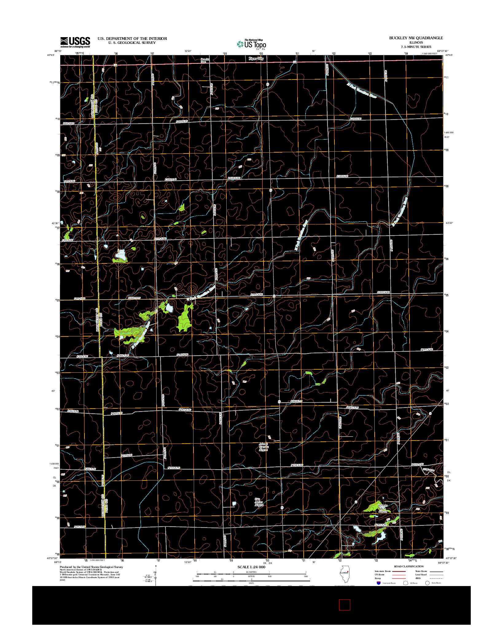 USGS US TOPO 7.5-MINUTE MAP FOR BUCKLEY NW, IL 2012