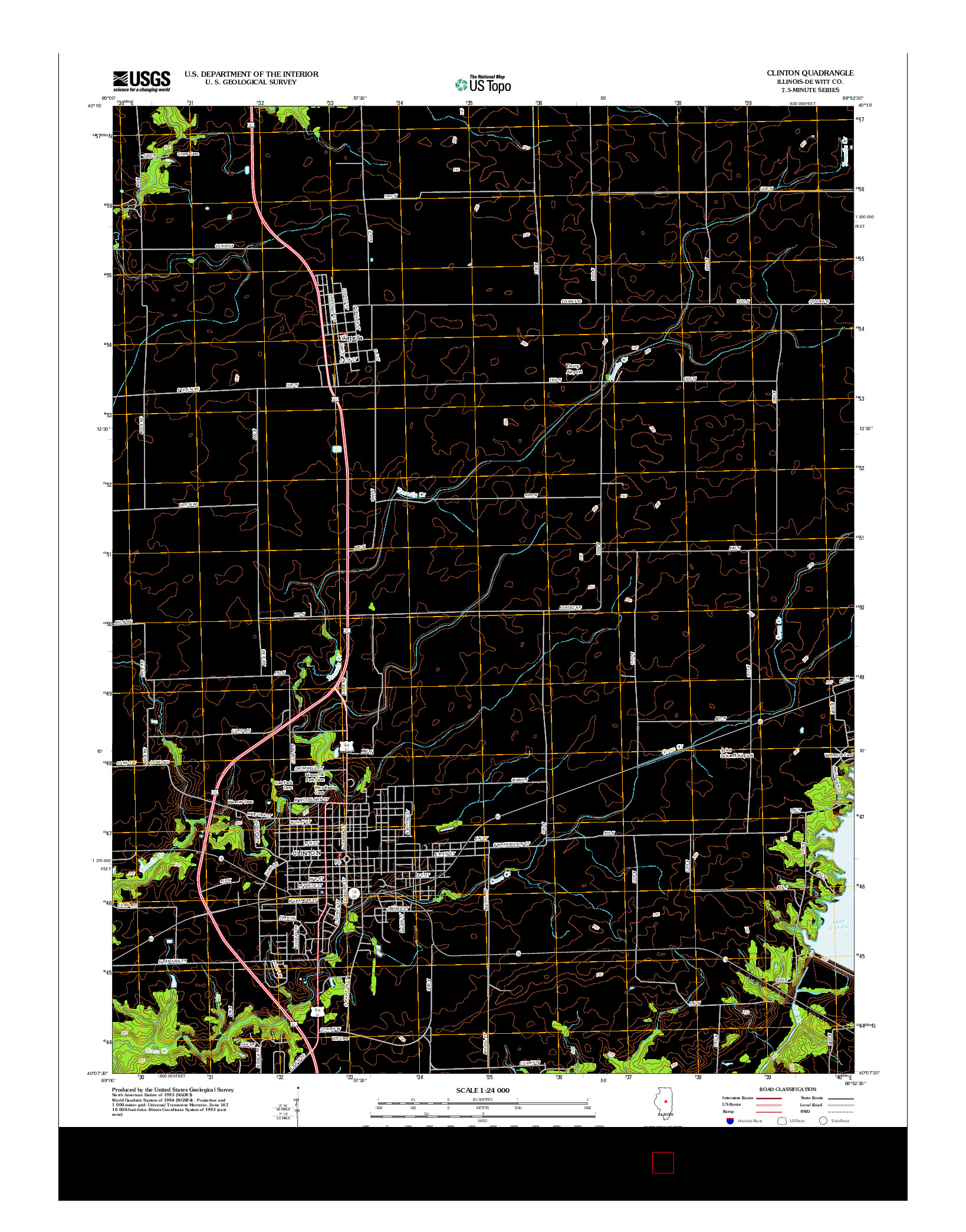 USGS US TOPO 7.5-MINUTE MAP FOR CLINTON, IL 2012