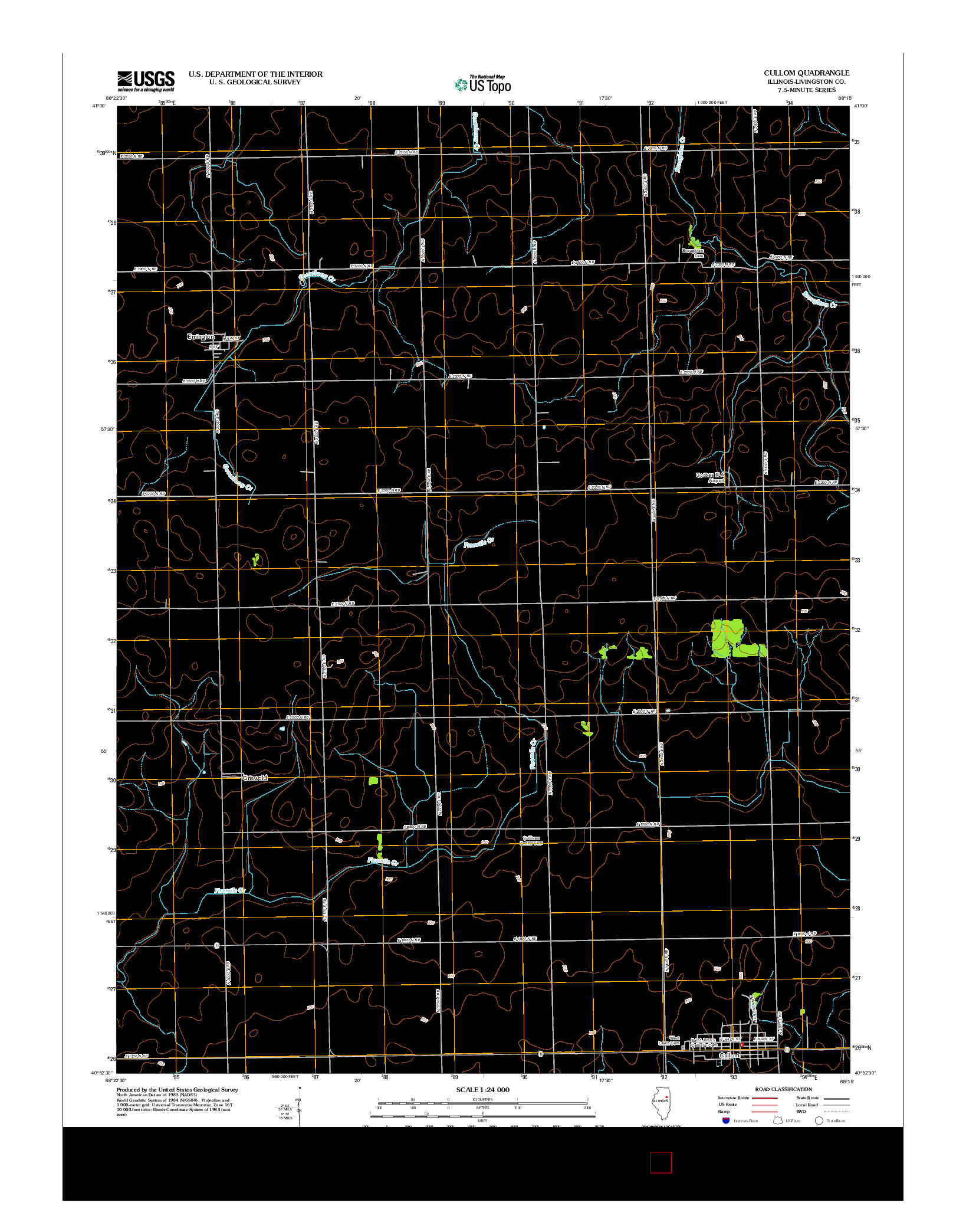 USGS US TOPO 7.5-MINUTE MAP FOR CULLOM, IL 2012