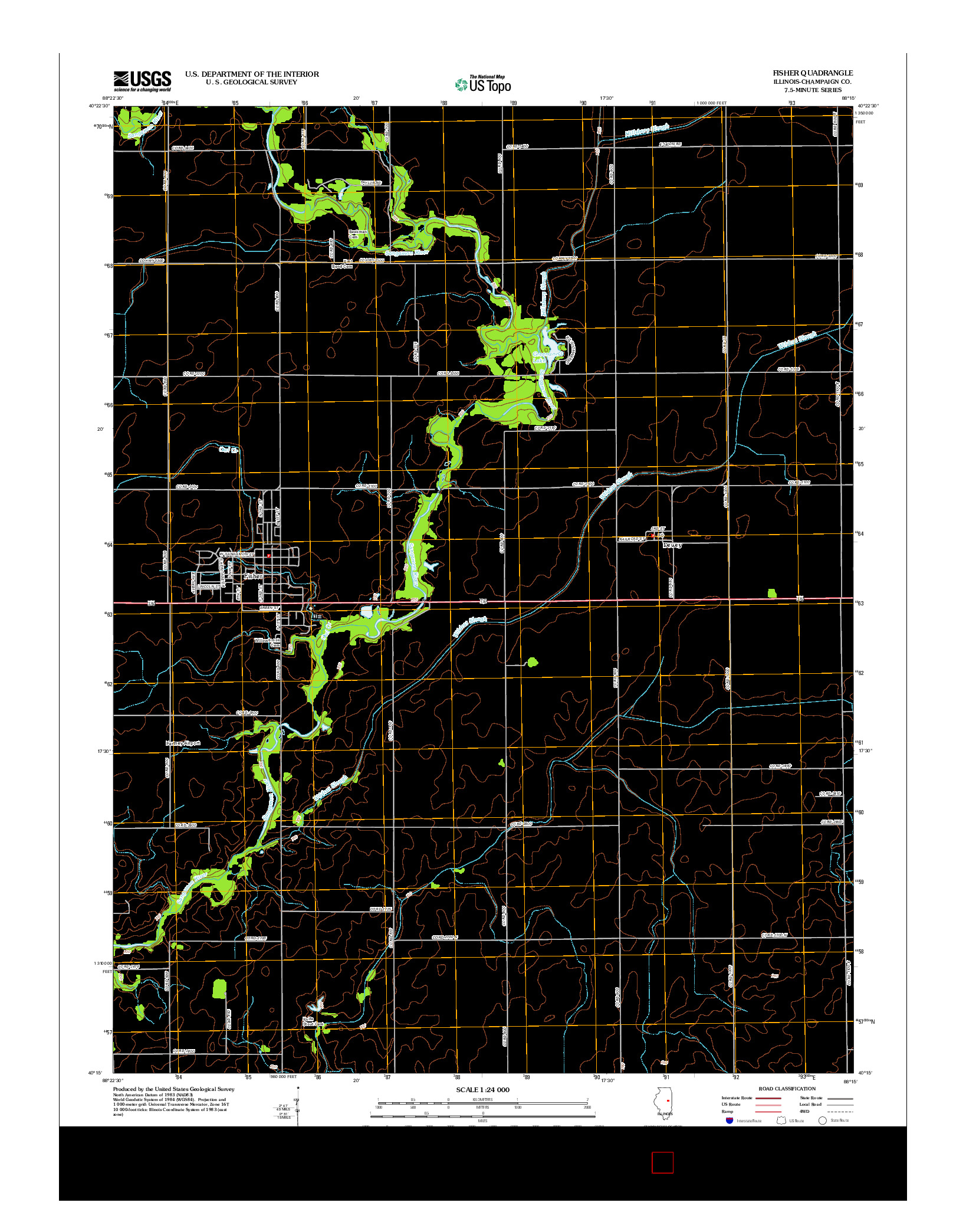USGS US TOPO 7.5-MINUTE MAP FOR FISHER, IL 2012