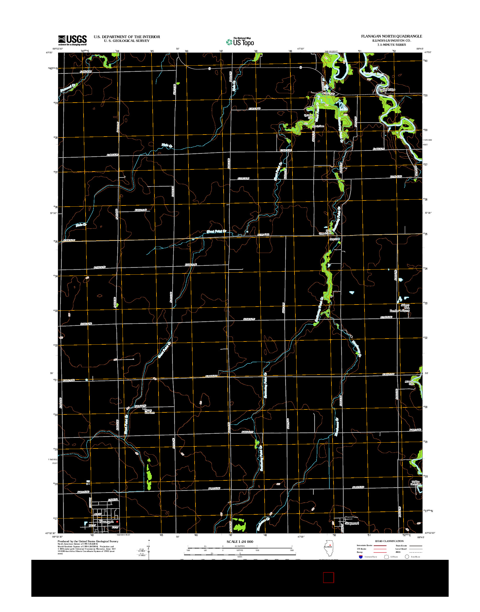 USGS US TOPO 7.5-MINUTE MAP FOR FLANAGAN NORTH, IL 2012