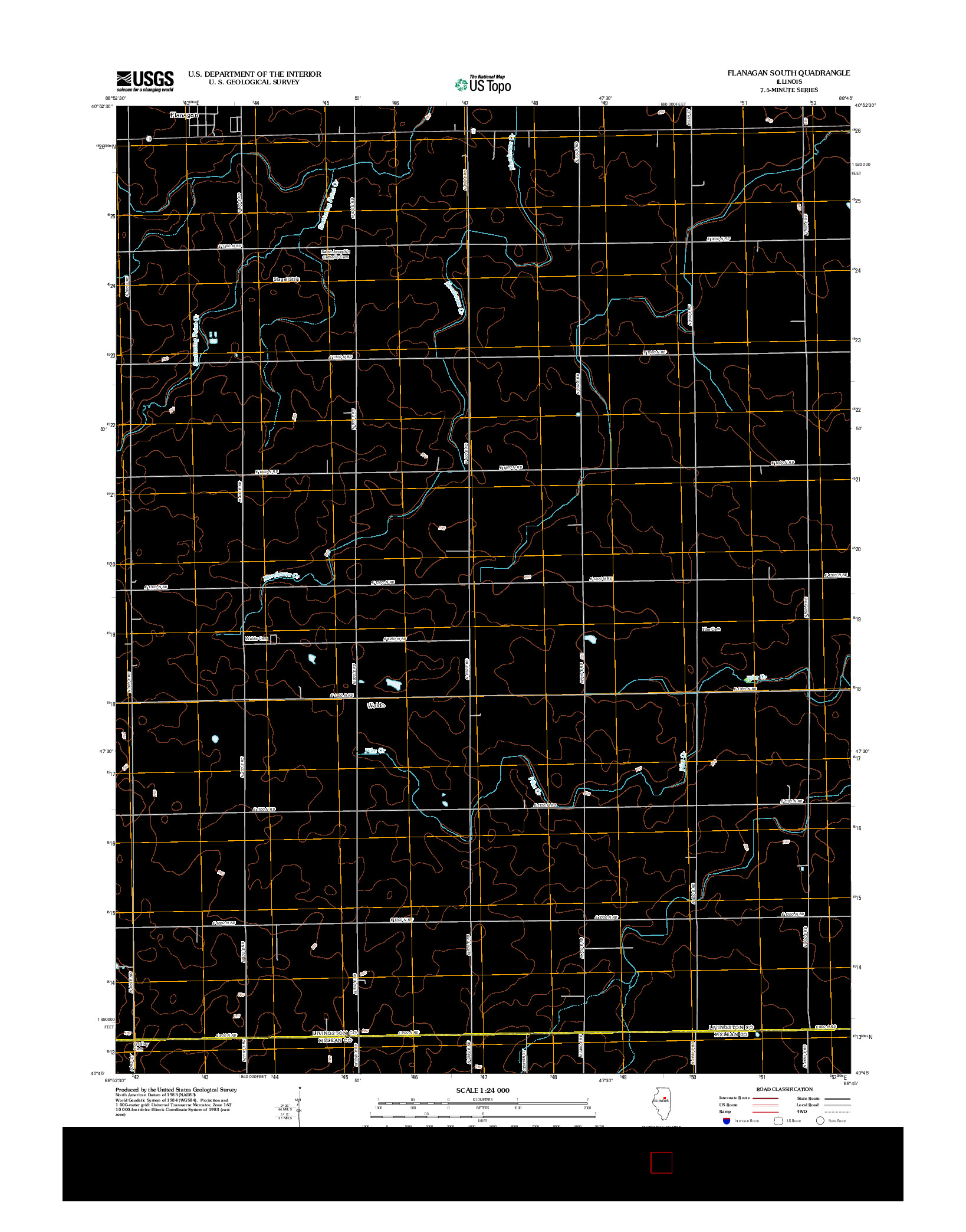 USGS US TOPO 7.5-MINUTE MAP FOR FLANAGAN SOUTH, IL 2012