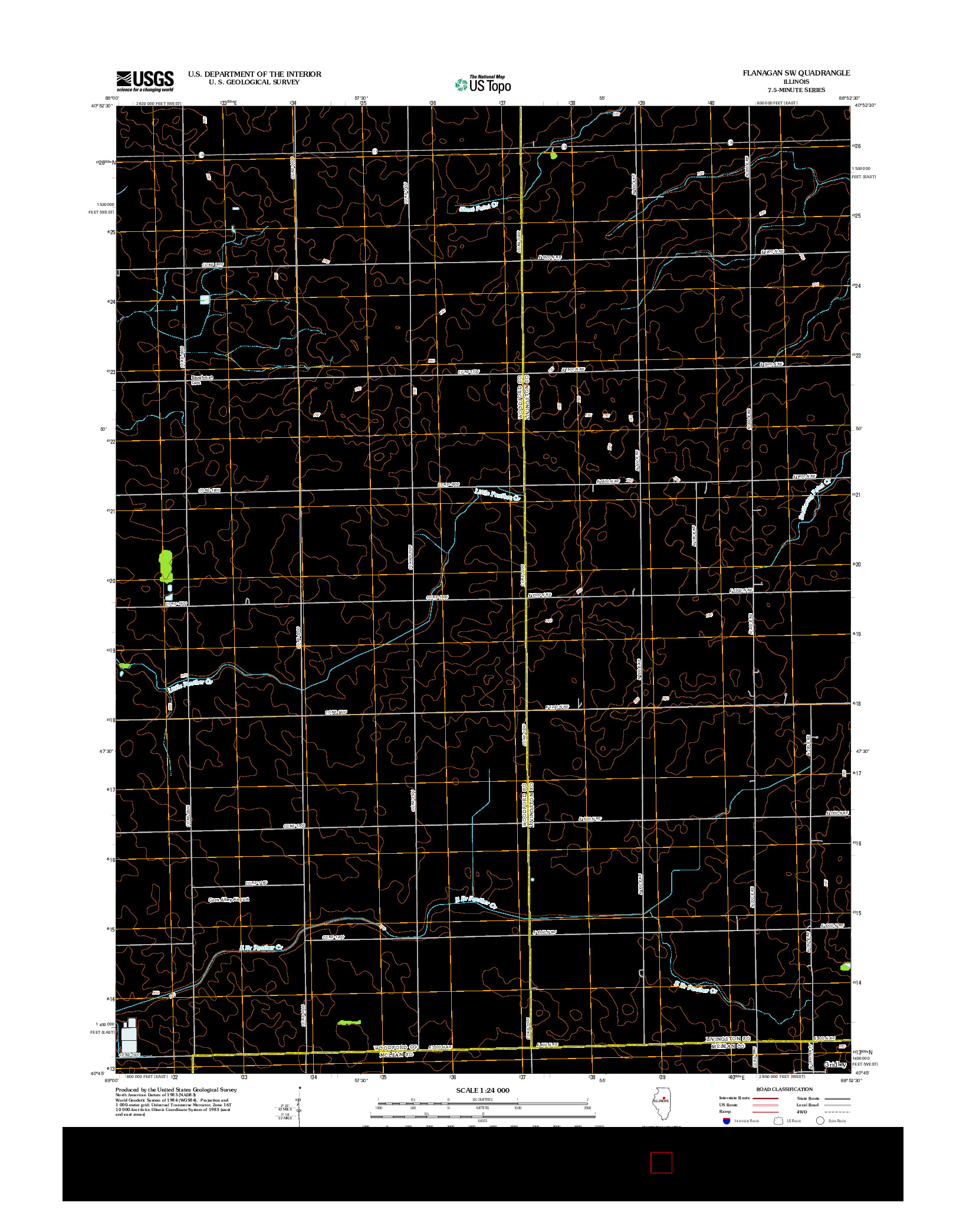 USGS US TOPO 7.5-MINUTE MAP FOR FLANAGAN SW, IL 2012