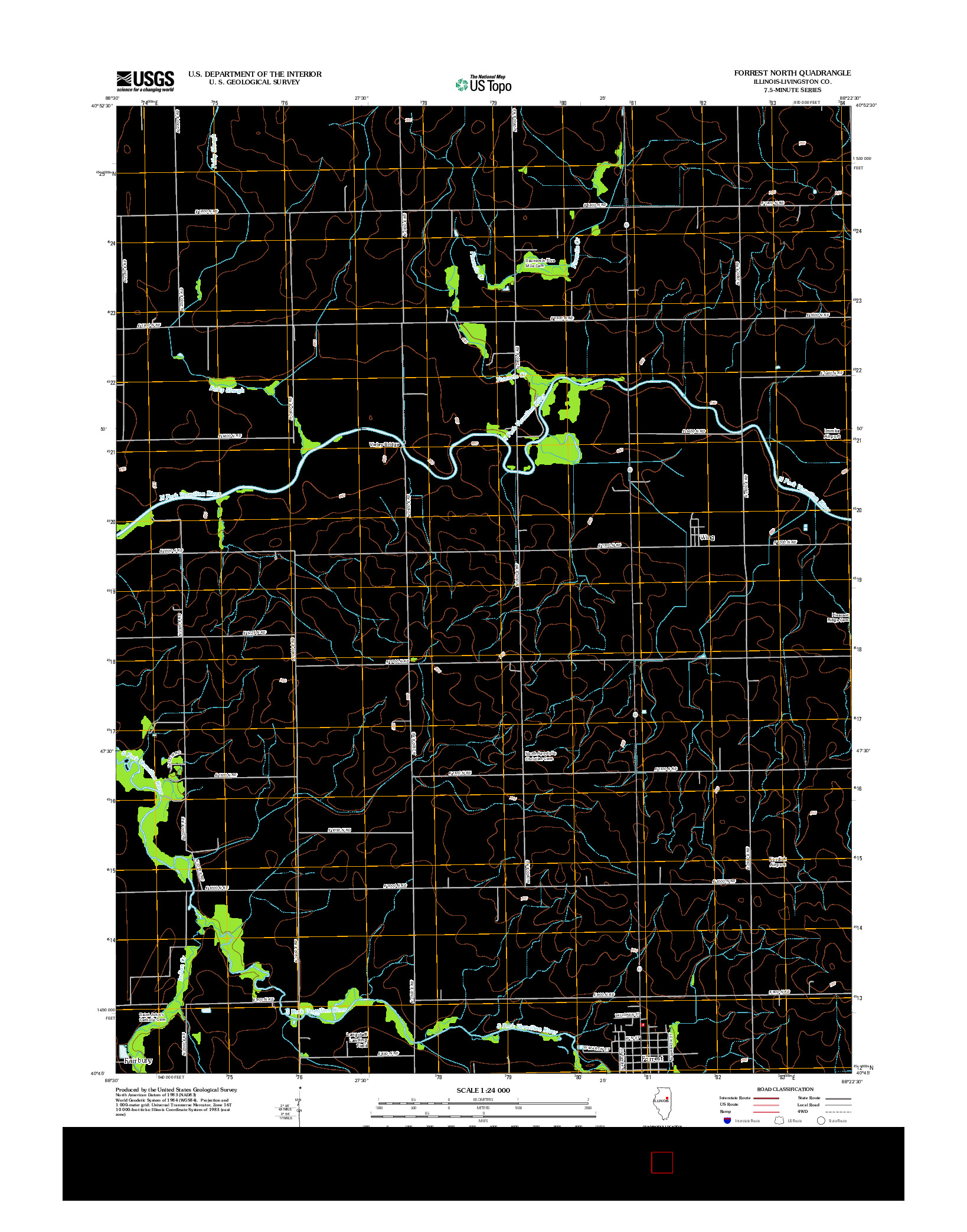 USGS US TOPO 7.5-MINUTE MAP FOR FORREST NORTH, IL 2012