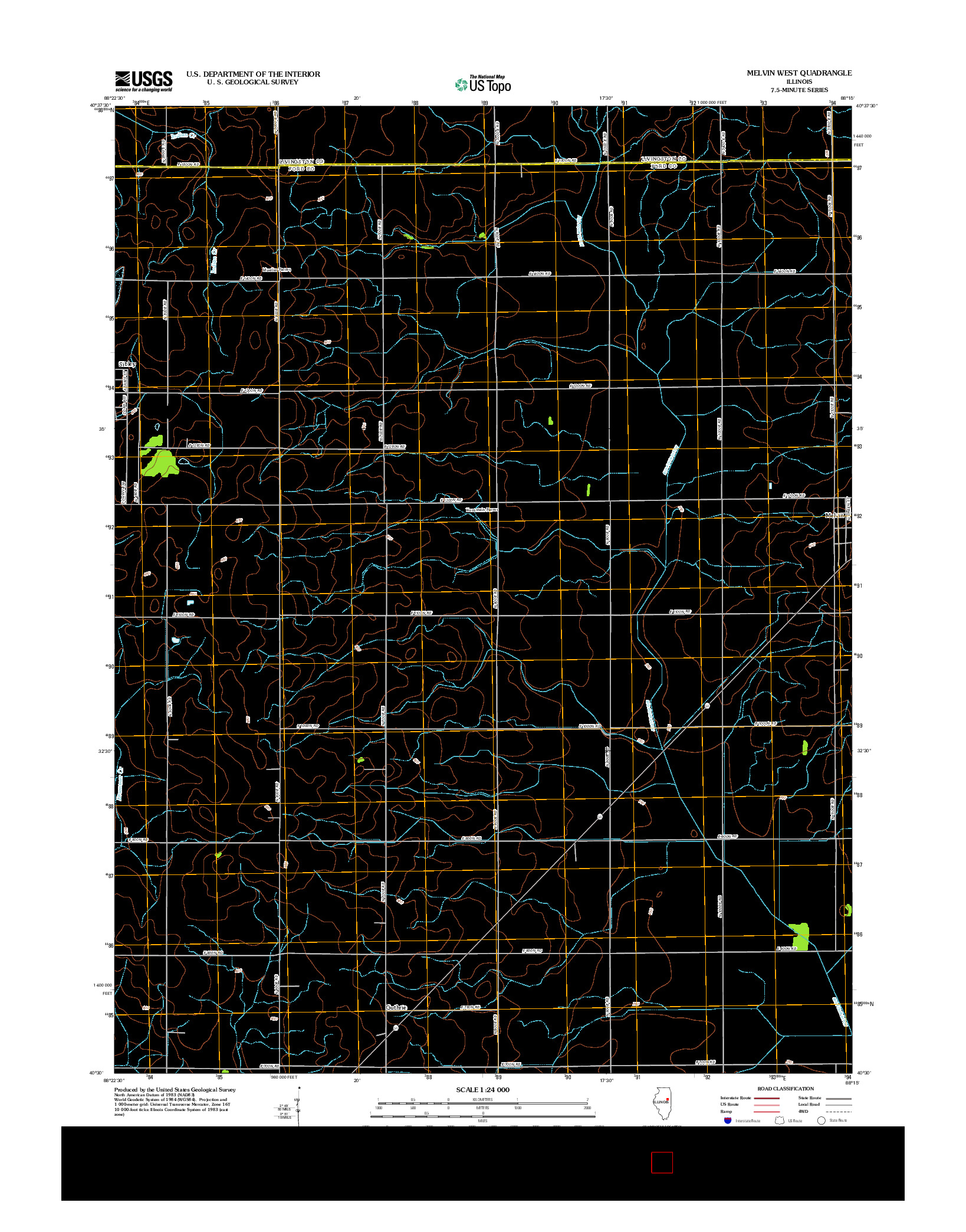 USGS US TOPO 7.5-MINUTE MAP FOR MELVIN WEST, IL 2012
