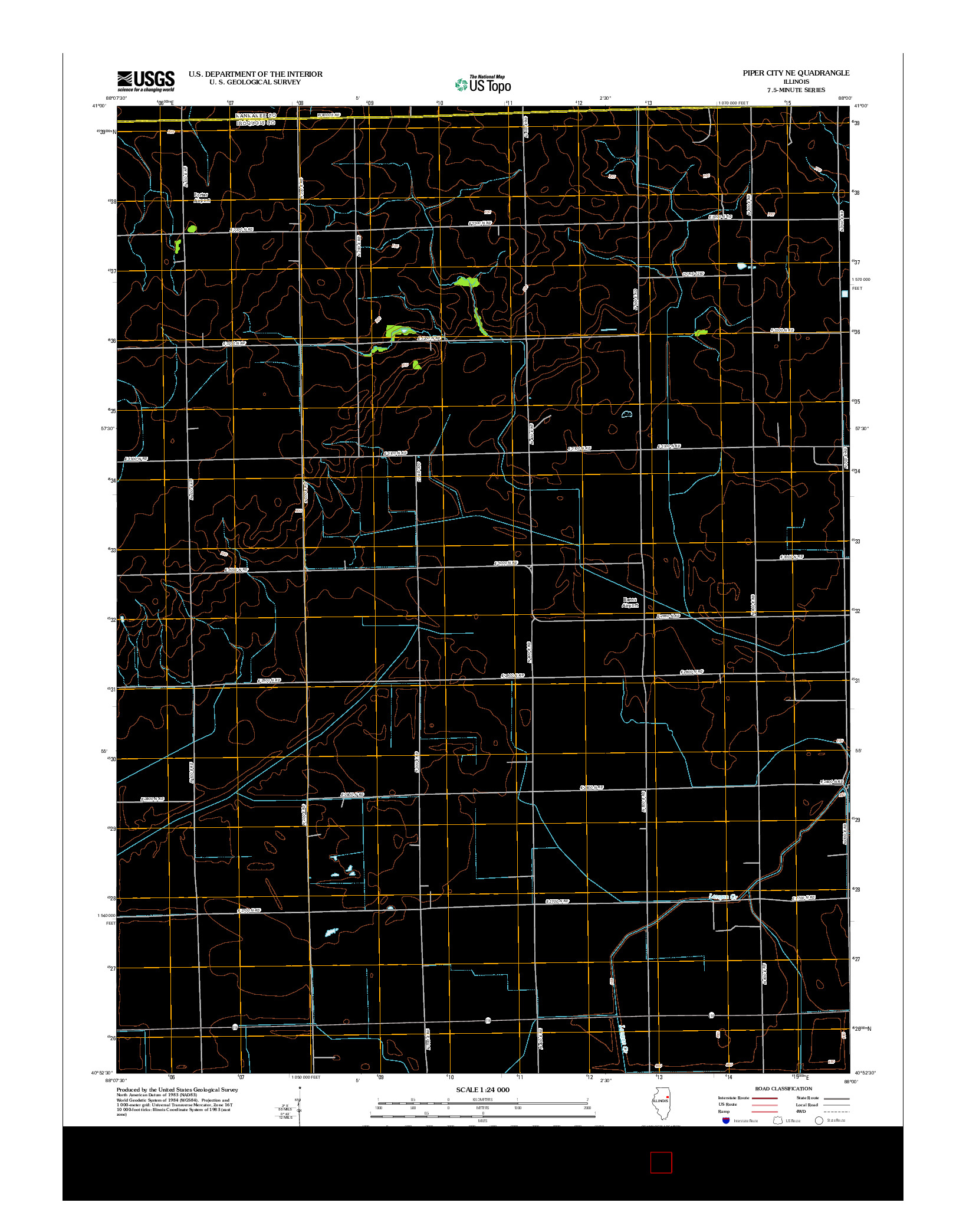 USGS US TOPO 7.5-MINUTE MAP FOR PIPER CITY NE, IL 2012