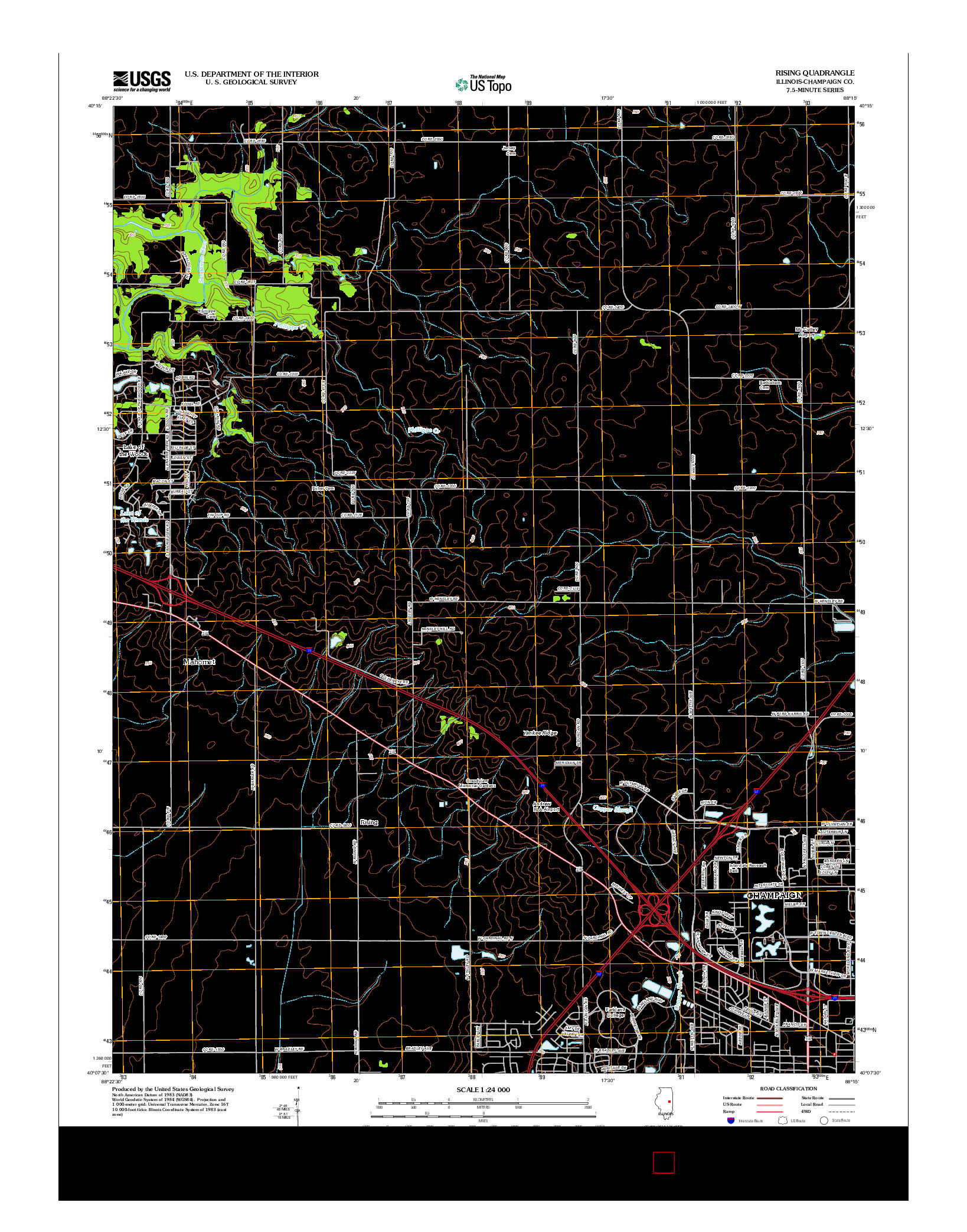 USGS US TOPO 7.5-MINUTE MAP FOR RISING, IL 2012
