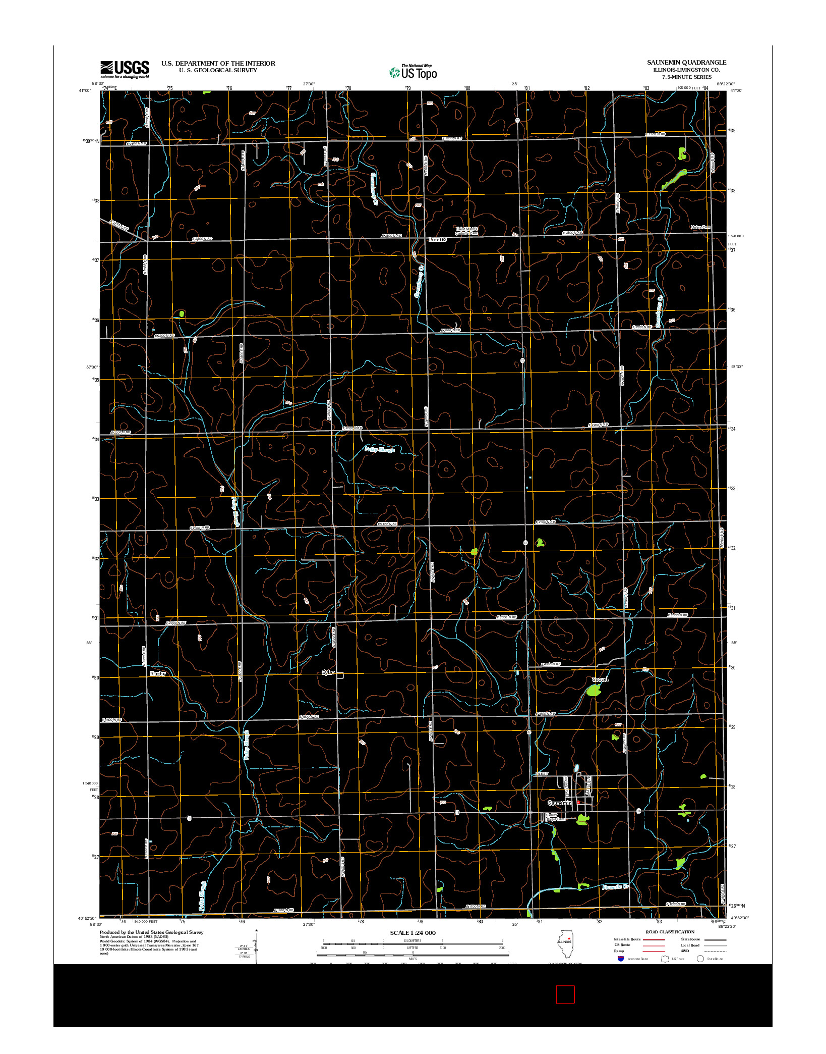USGS US TOPO 7.5-MINUTE MAP FOR SAUNEMIN, IL 2012