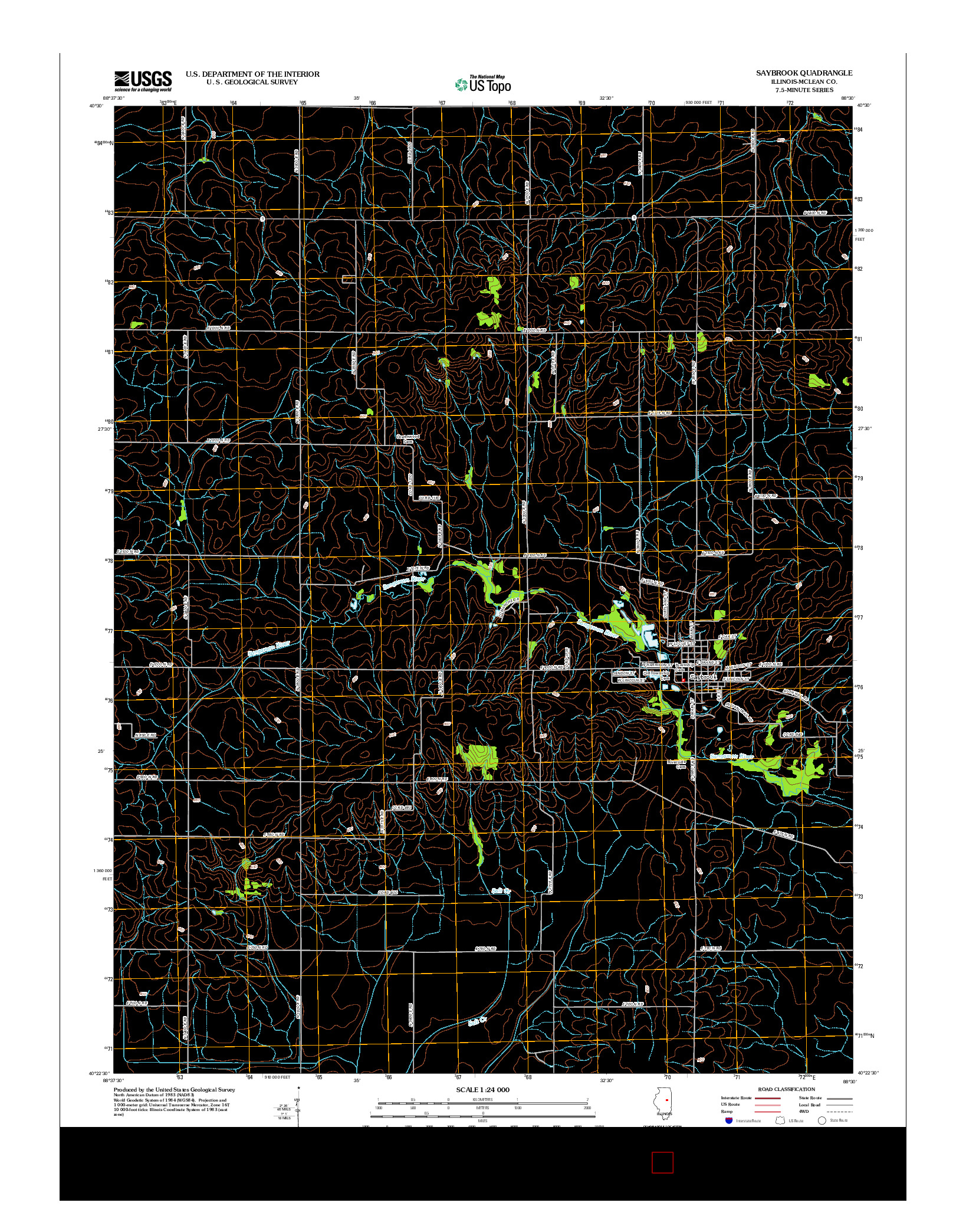USGS US TOPO 7.5-MINUTE MAP FOR SAYBROOK, IL 2012