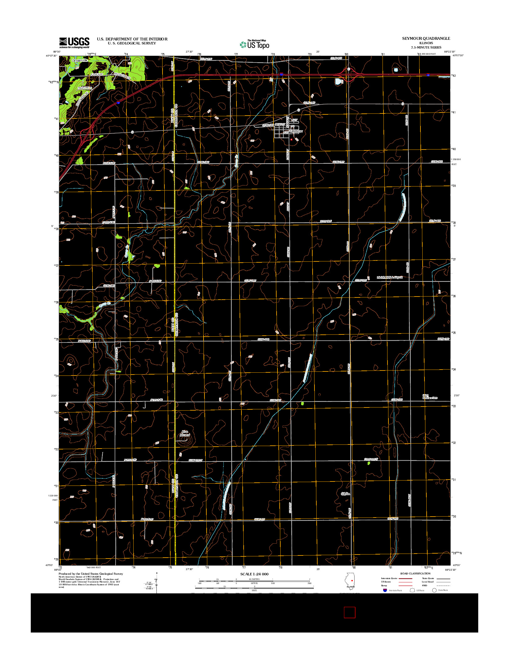 USGS US TOPO 7.5-MINUTE MAP FOR SEYMOUR, IL 2012