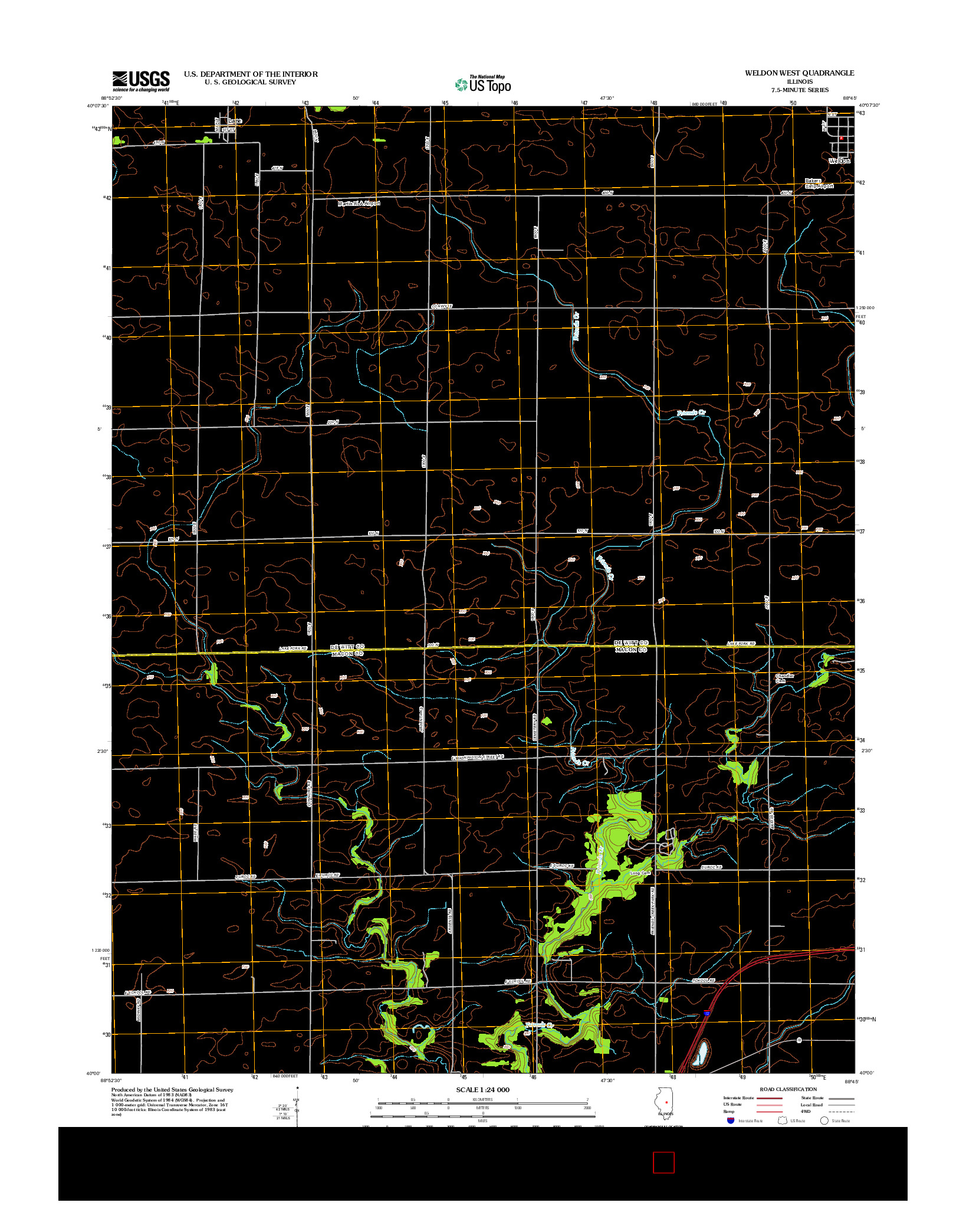 USGS US TOPO 7.5-MINUTE MAP FOR WELDON WEST, IL 2012