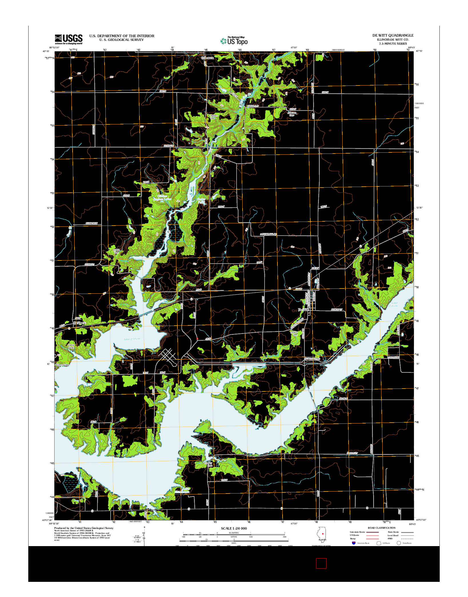 USGS US TOPO 7.5-MINUTE MAP FOR DE WITT, IL 2012