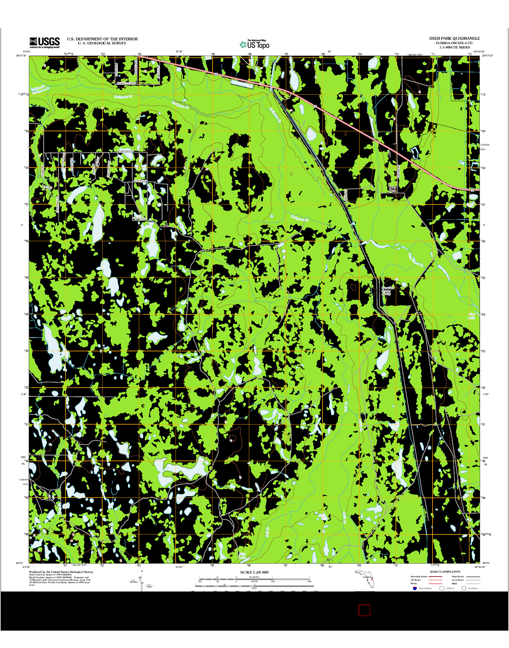 USGS US TOPO 7.5-MINUTE MAP FOR DEER PARK, FL 2012