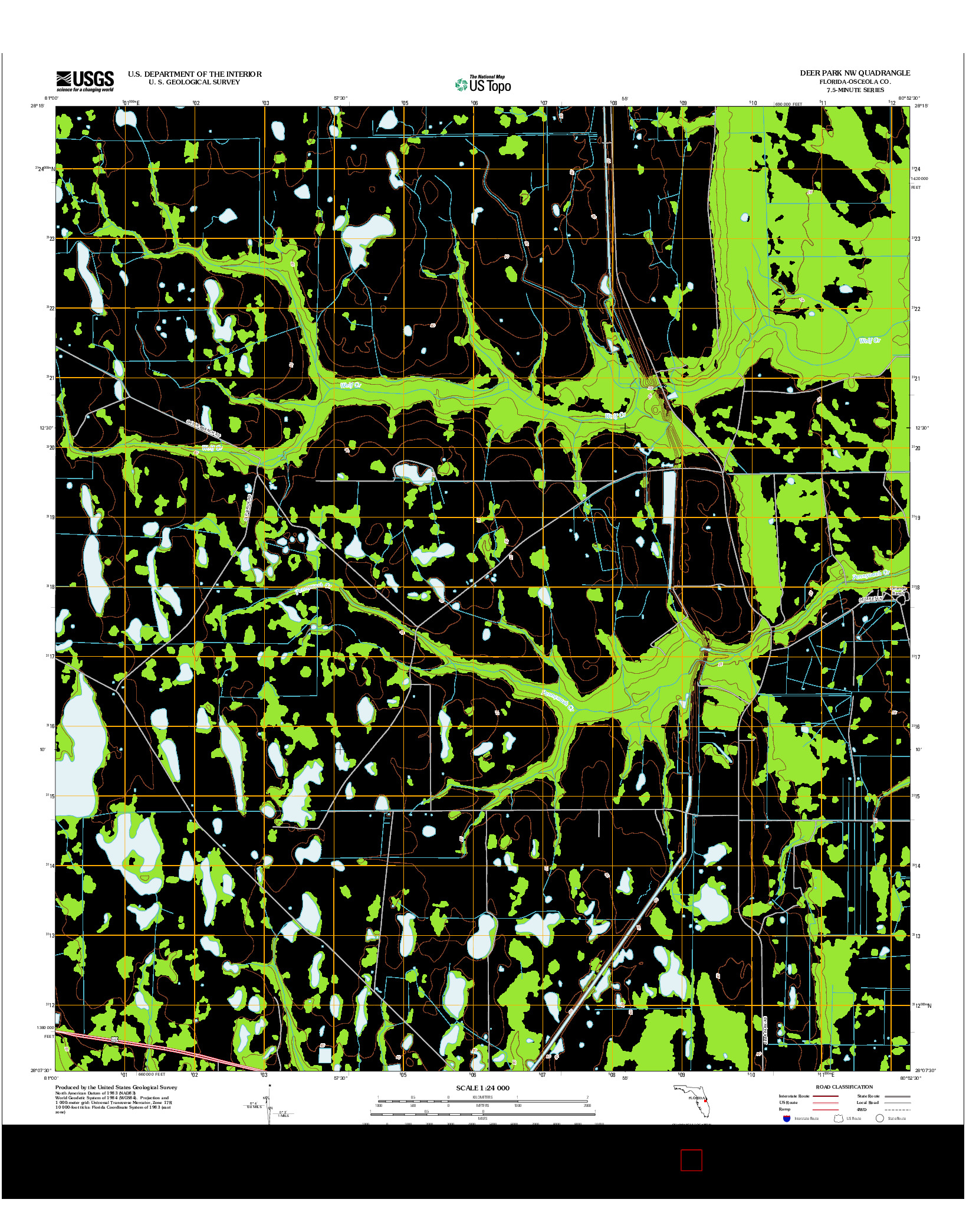 USGS US TOPO 7.5-MINUTE MAP FOR DEER PARK NW, FL 2012