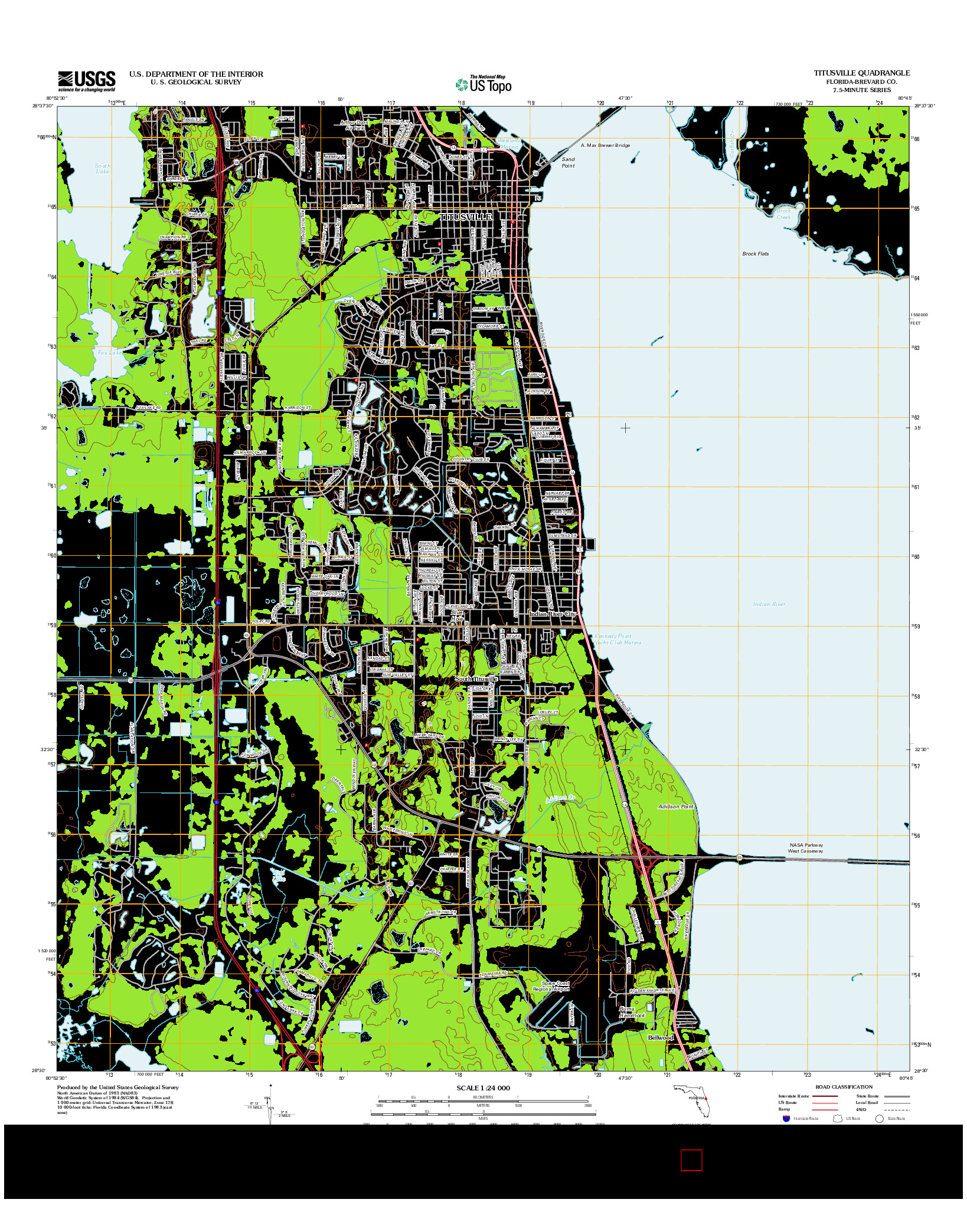 USGS US TOPO 7.5-MINUTE MAP FOR TITUSVILLE, FL 2012
