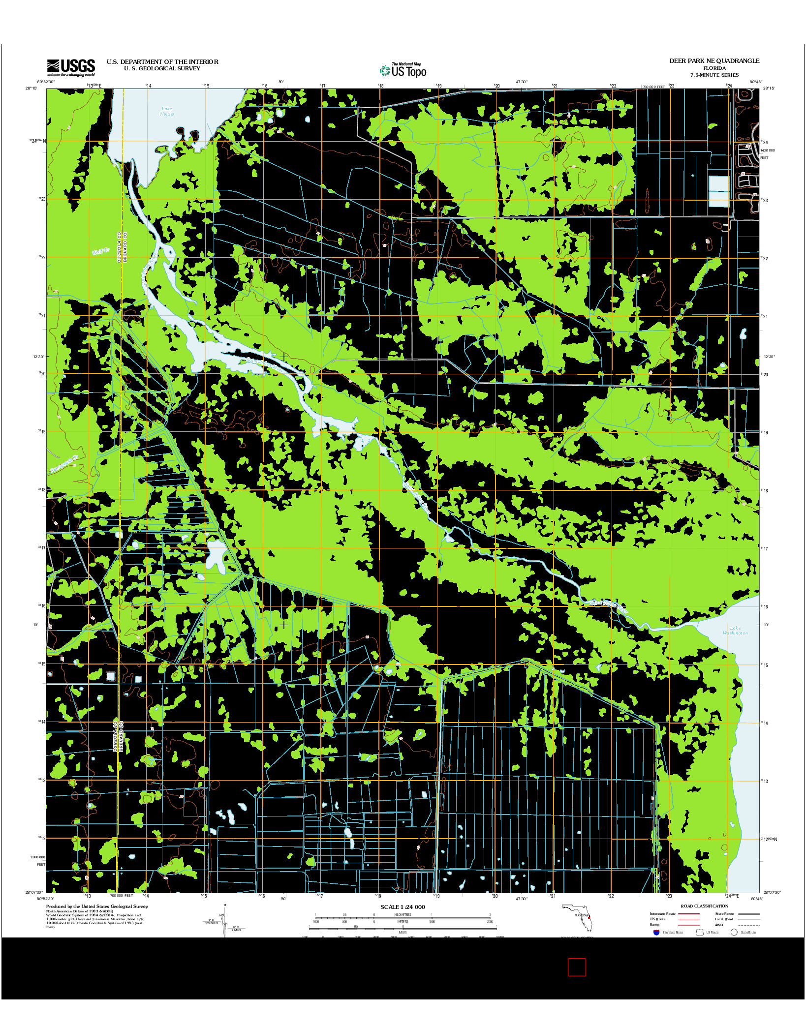 USGS US TOPO 7.5-MINUTE MAP FOR DEER PARK NE, FL 2012