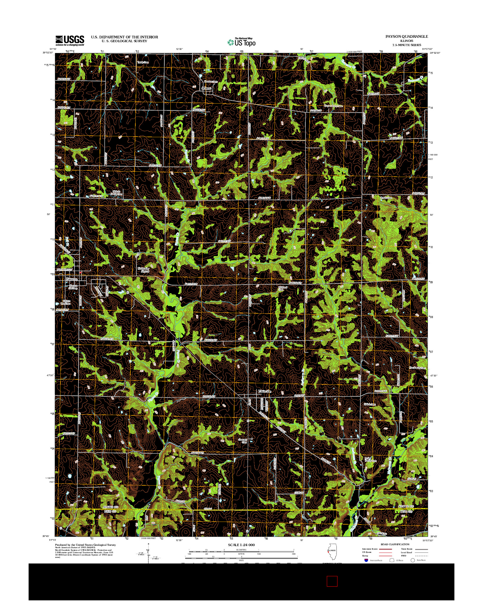 USGS US TOPO 7.5-MINUTE MAP FOR PAYSON, IL 2012