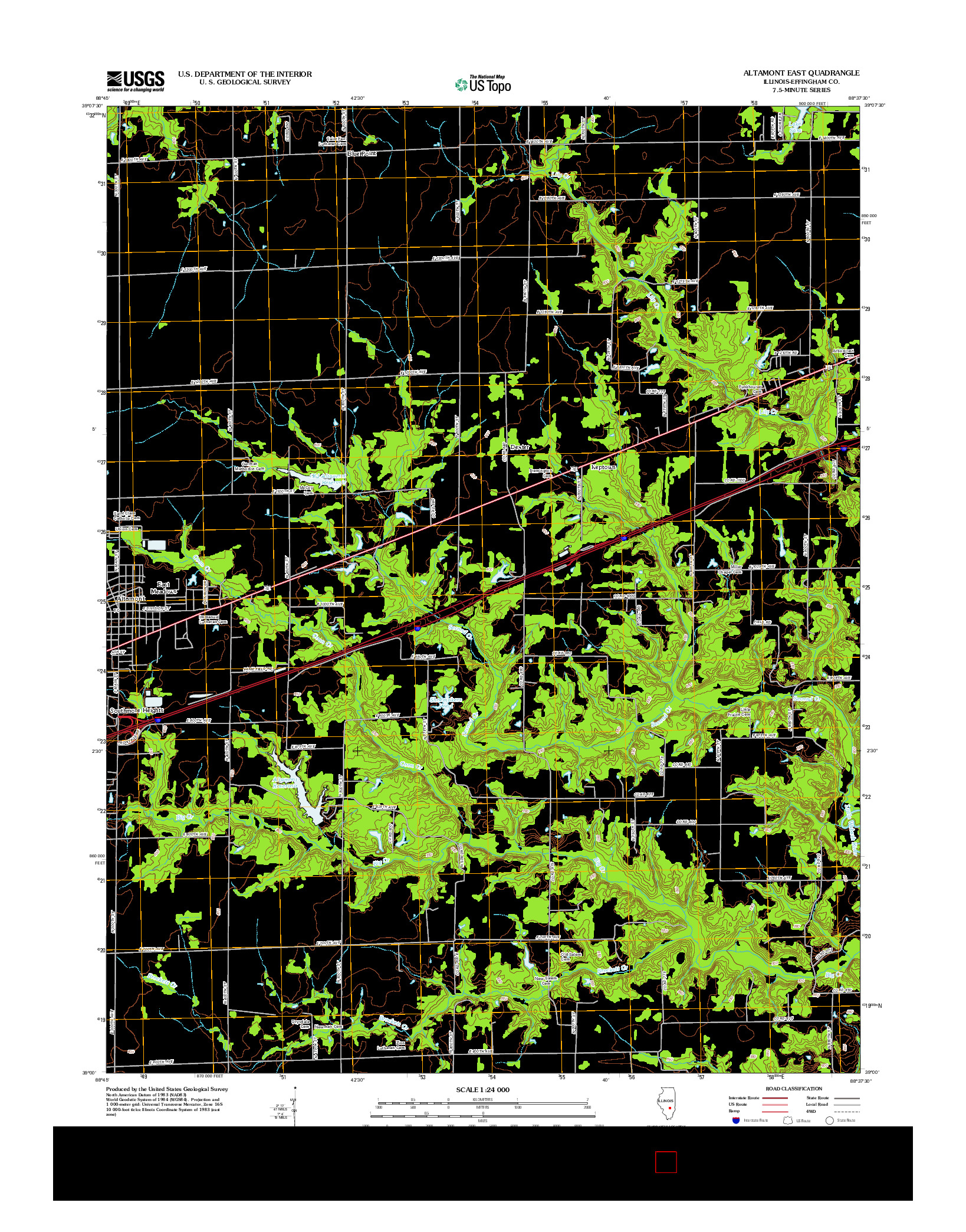 USGS US TOPO 7.5-MINUTE MAP FOR ALTAMONT EAST, IL 2012