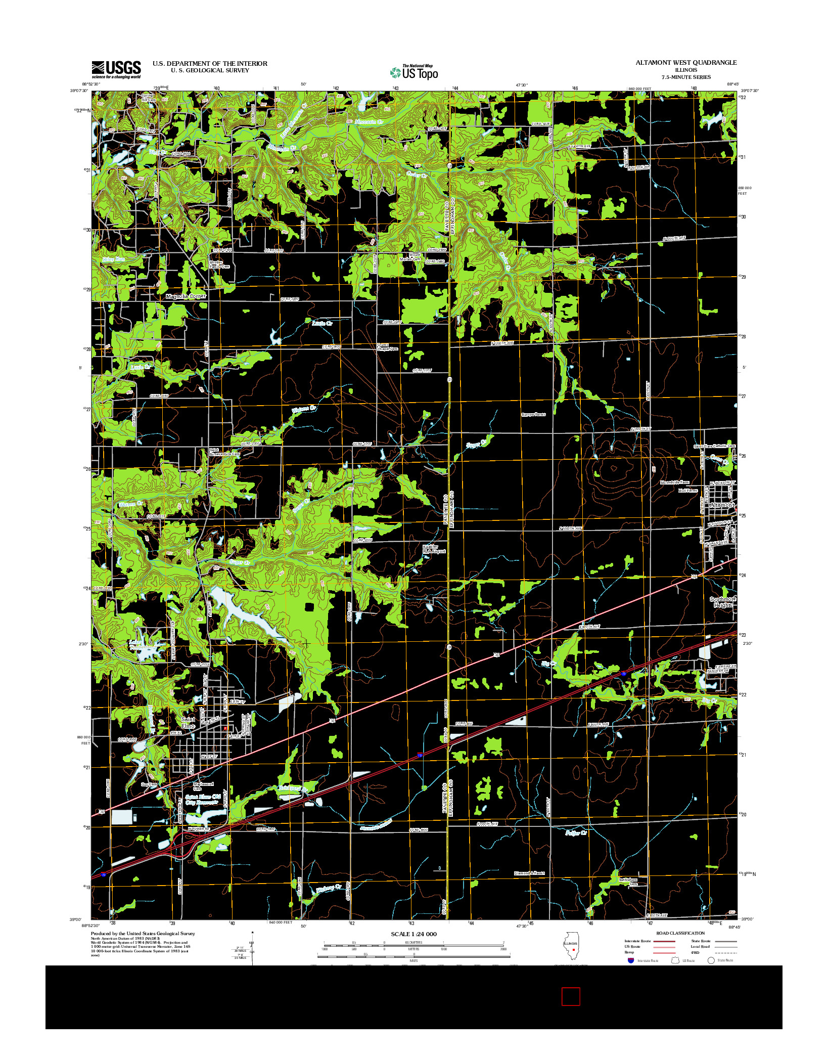 USGS US TOPO 7.5-MINUTE MAP FOR ALTAMONT WEST, IL 2012