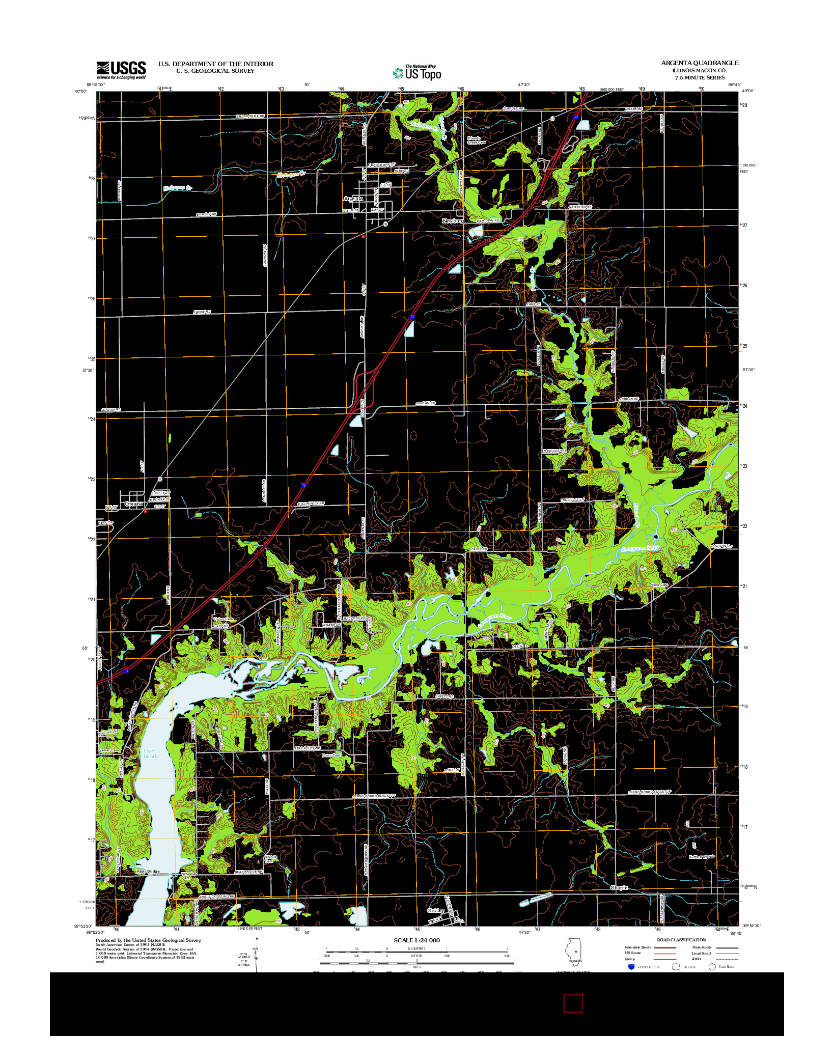 USGS US TOPO 7.5-MINUTE MAP FOR ARGENTA, IL 2012