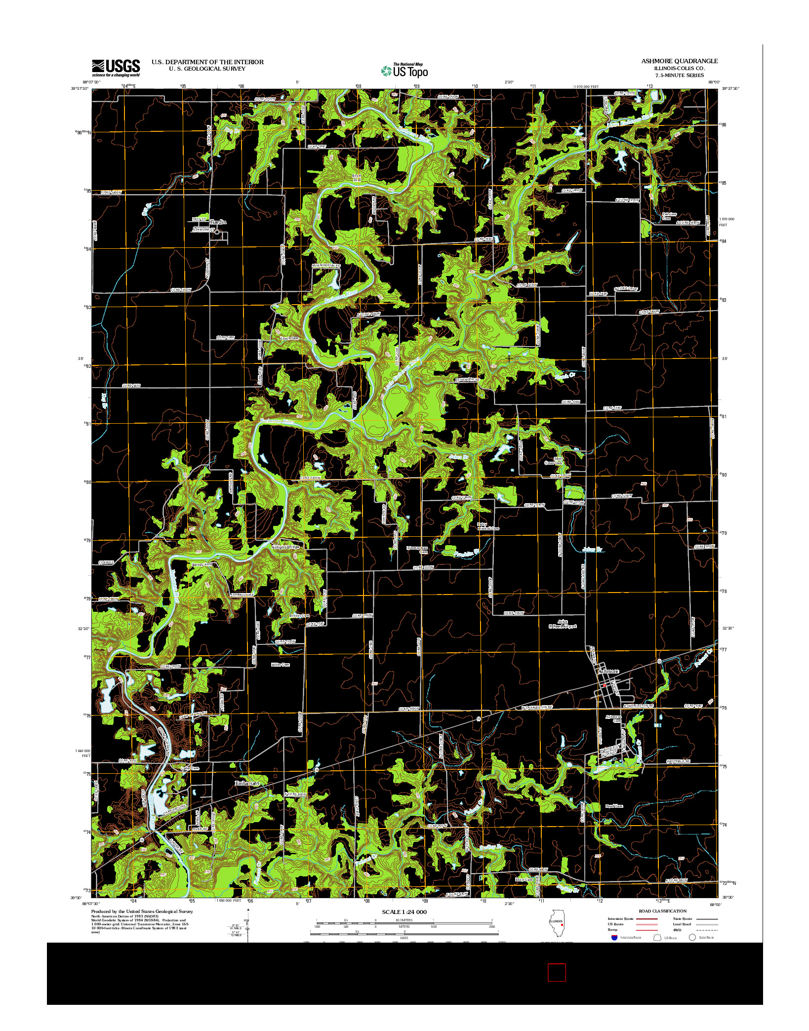 USGS US TOPO 7.5-MINUTE MAP FOR ASHMORE, IL 2012