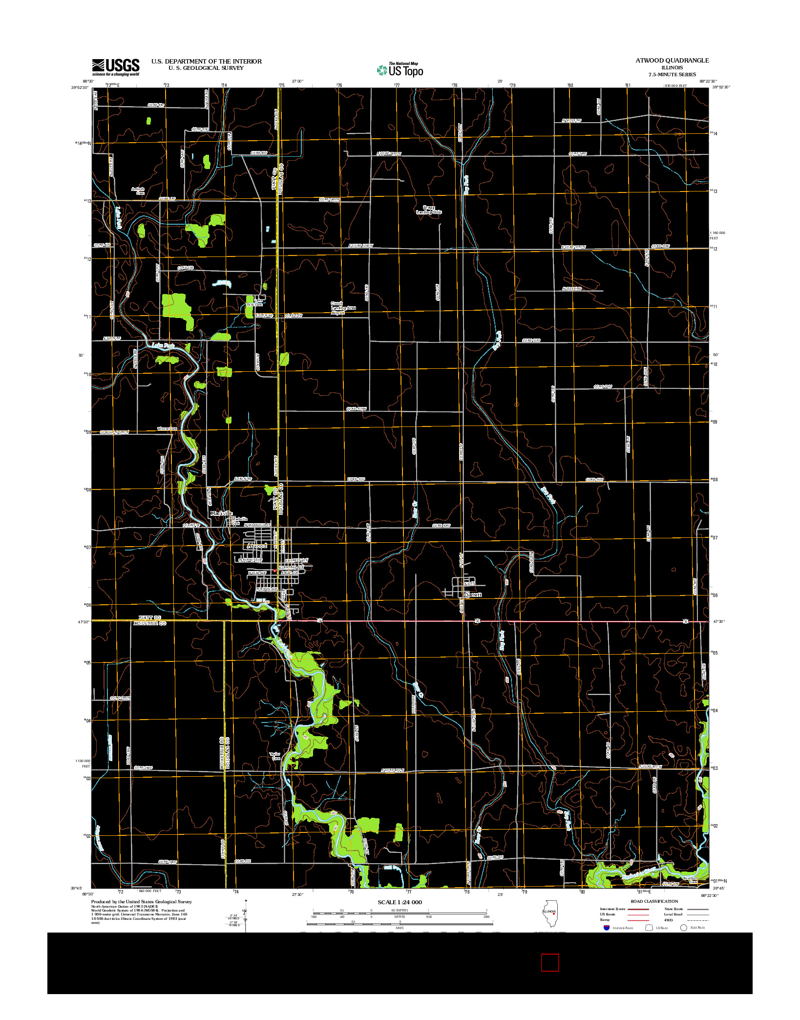 USGS US TOPO 7.5-MINUTE MAP FOR ATWOOD, IL 2012
