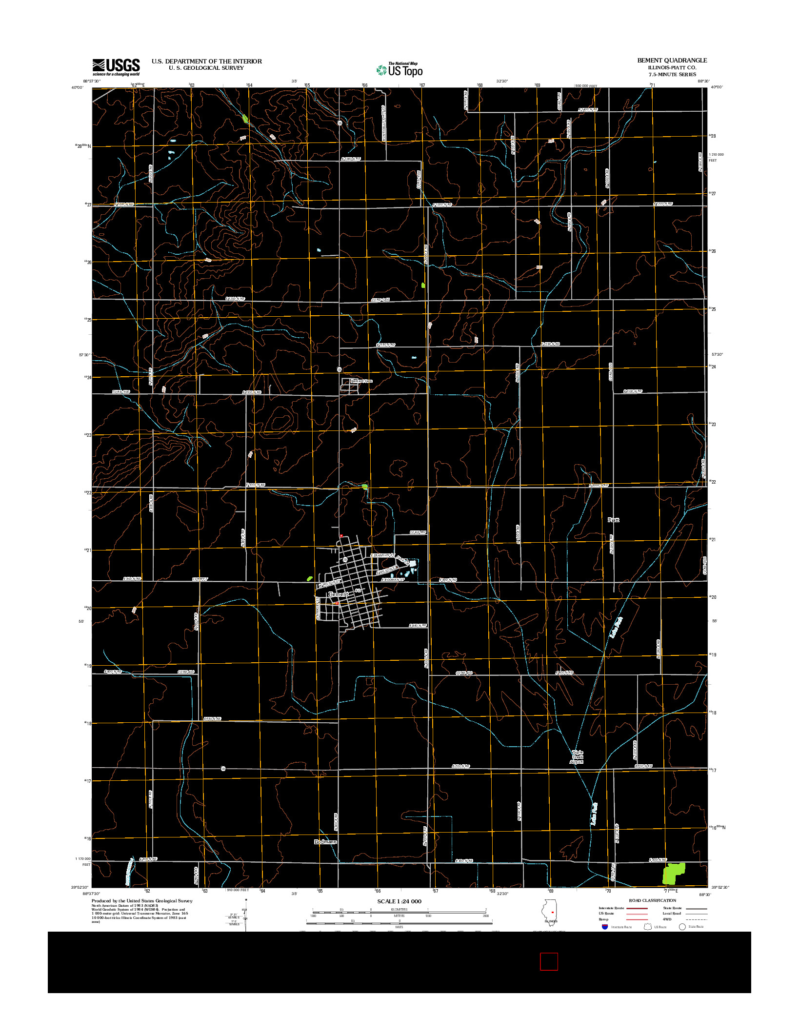 USGS US TOPO 7.5-MINUTE MAP FOR BEMENT, IL 2012