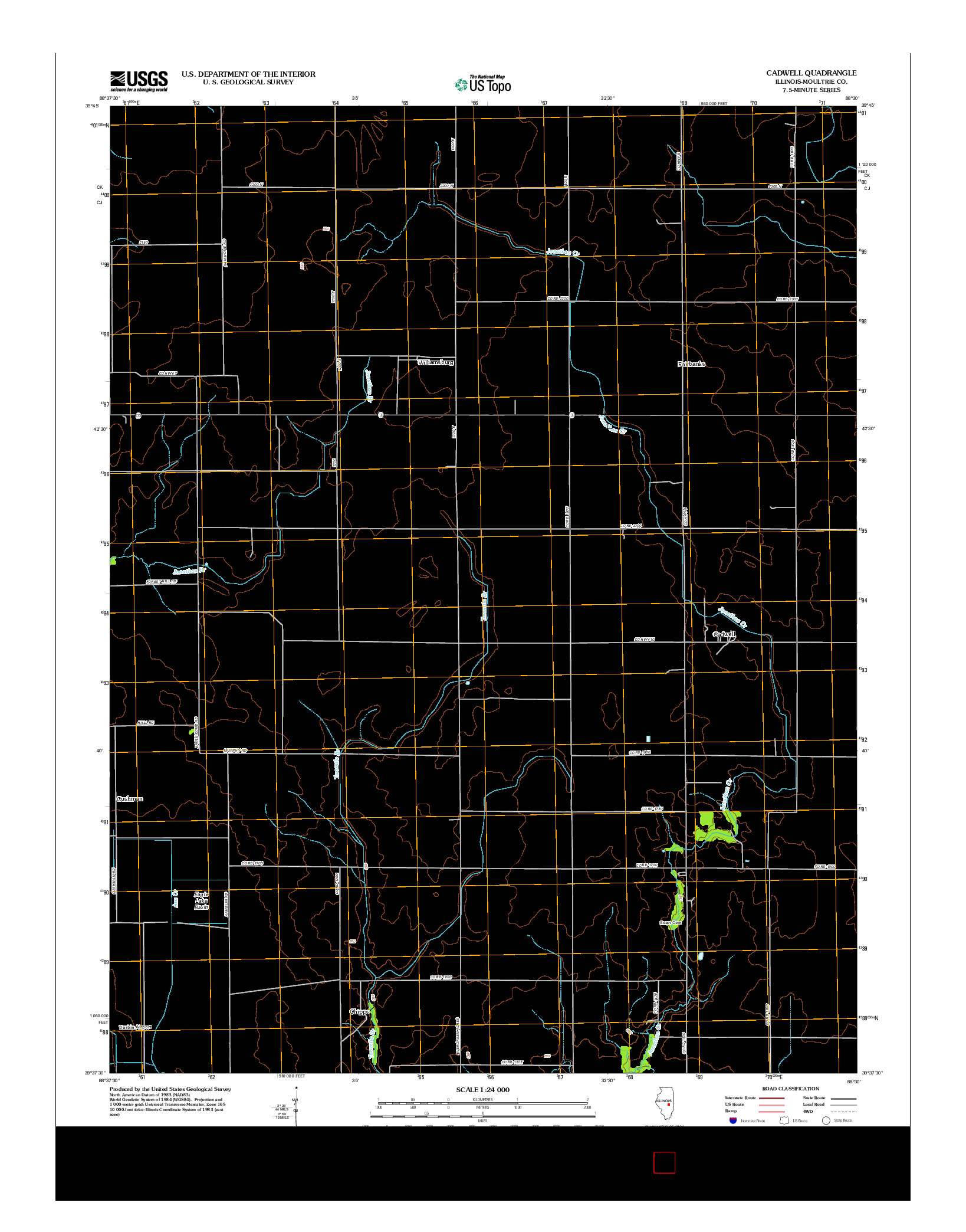 USGS US TOPO 7.5-MINUTE MAP FOR CADWELL, IL 2012