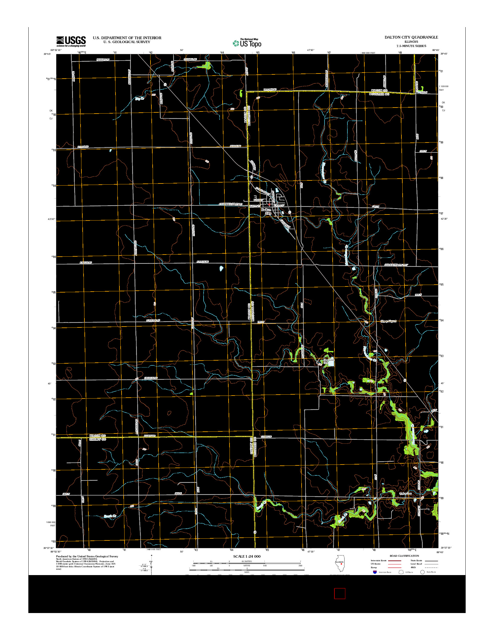 USGS US TOPO 7.5-MINUTE MAP FOR DALTON CITY, IL 2012