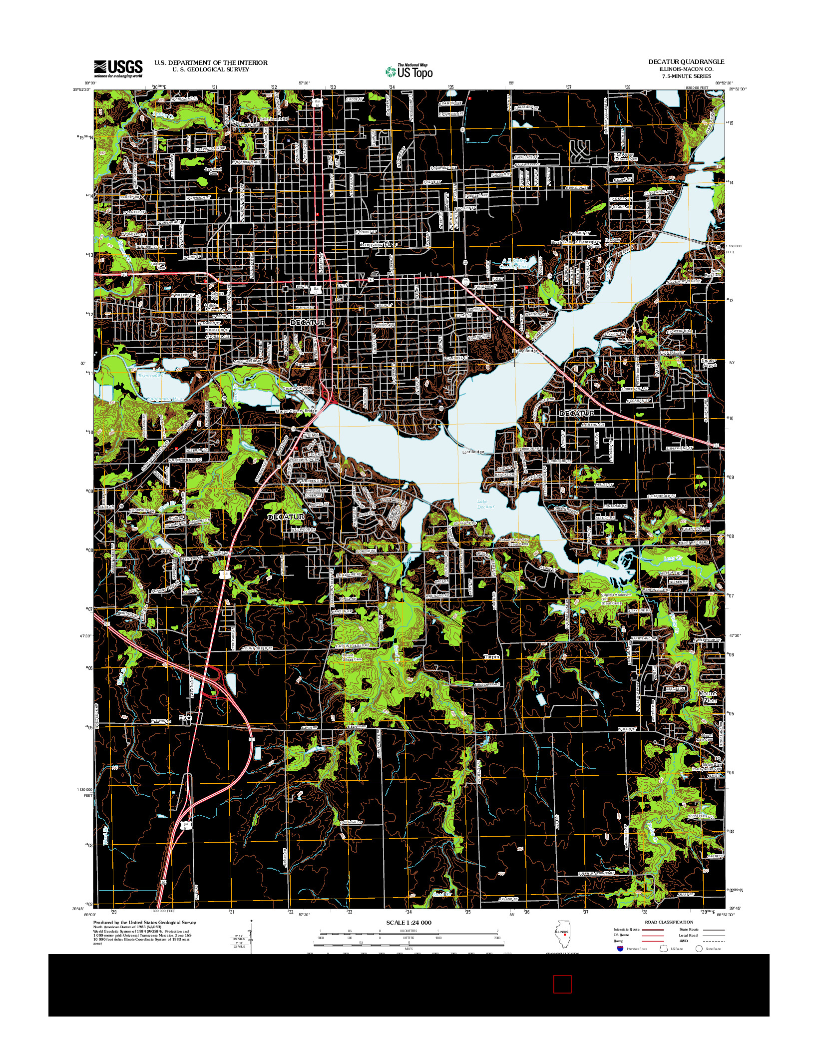 USGS US TOPO 7.5-MINUTE MAP FOR DECATUR, IL 2012