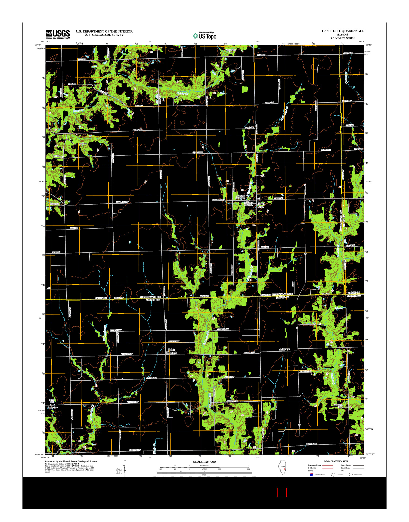 USGS US TOPO 7.5-MINUTE MAP FOR HAZEL DELL, IL 2012