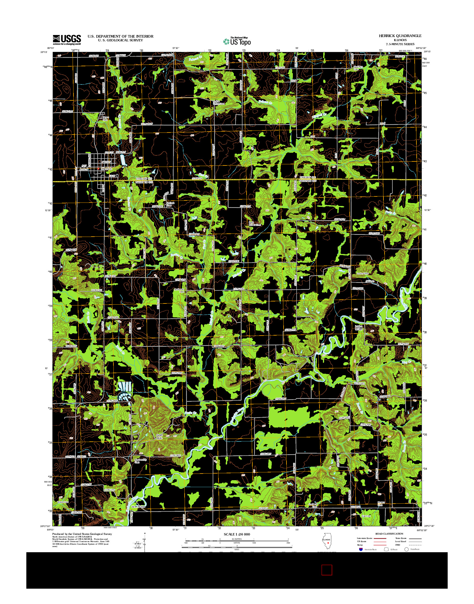 USGS US TOPO 7.5-MINUTE MAP FOR HERRICK, IL 2012