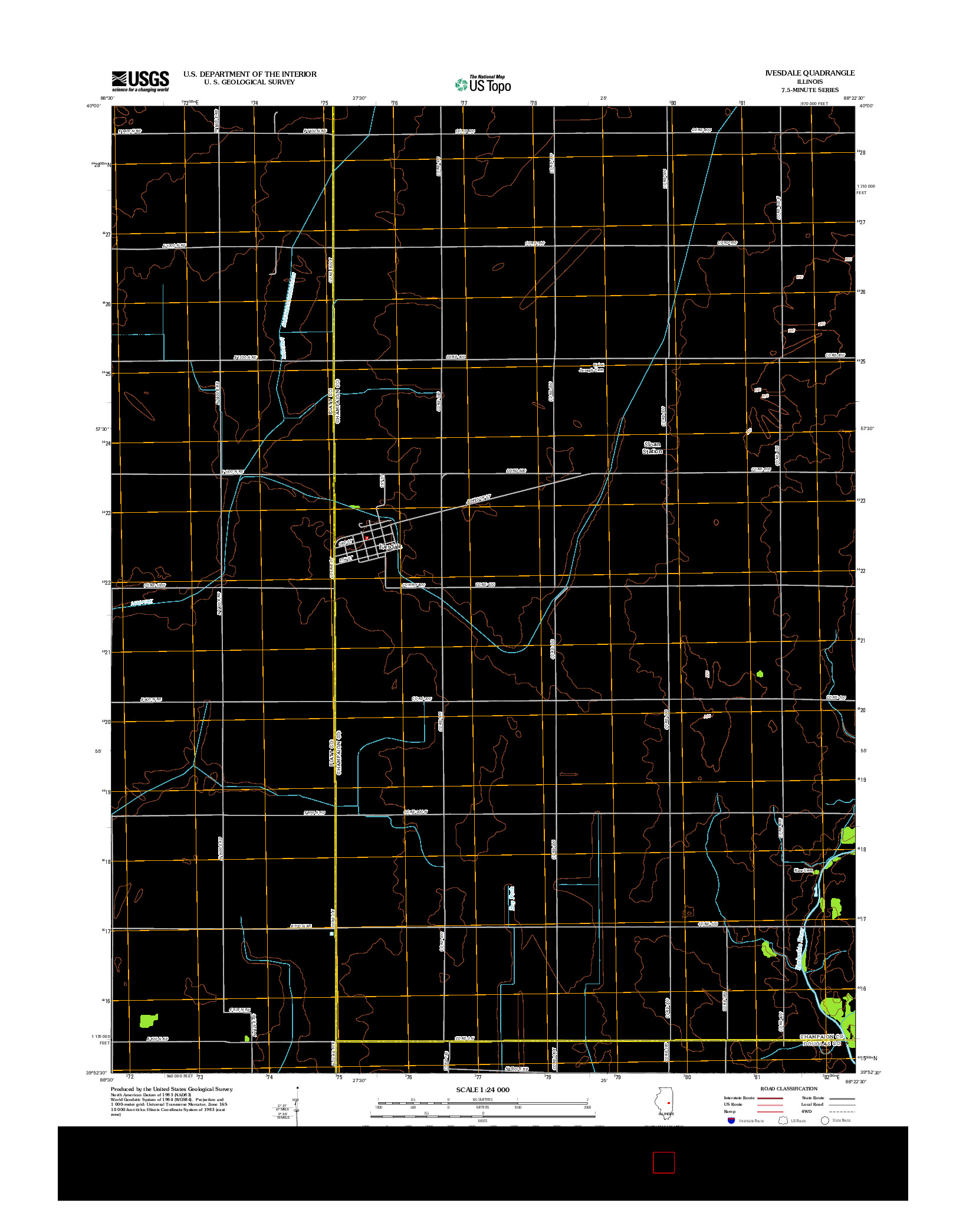 USGS US TOPO 7.5-MINUTE MAP FOR IVESDALE, IL 2012