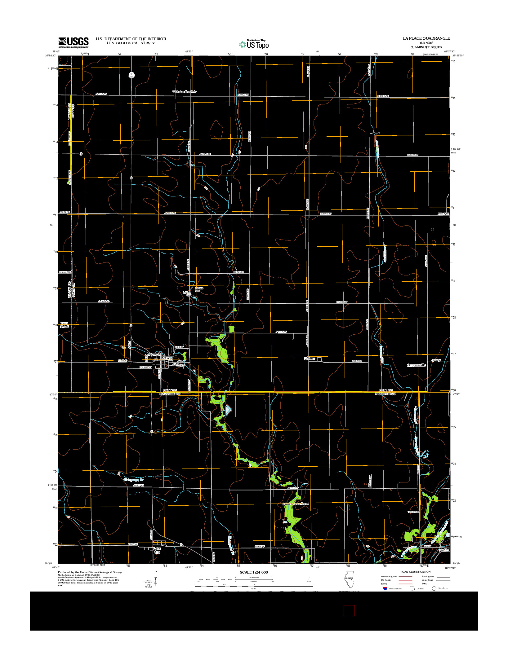 USGS US TOPO 7.5-MINUTE MAP FOR LA PLACE, IL 2012
