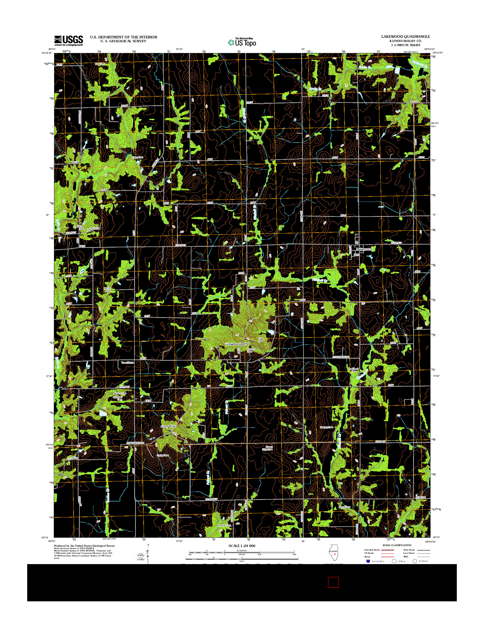 USGS US TOPO 7.5-MINUTE MAP FOR LAKEWOOD, IL 2012