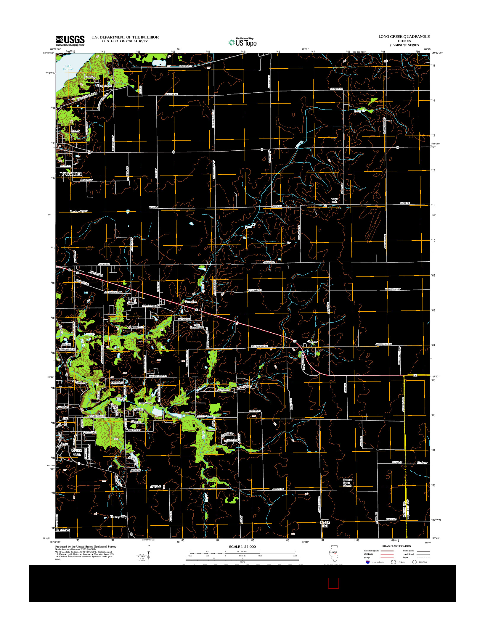 USGS US TOPO 7.5-MINUTE MAP FOR LONG CREEK, IL 2012