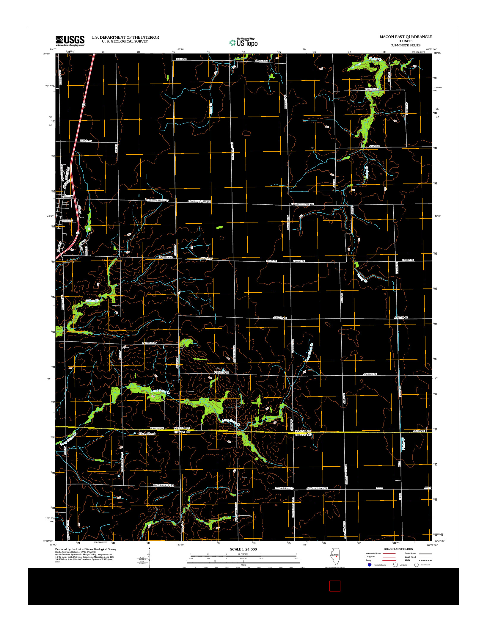 USGS US TOPO 7.5-MINUTE MAP FOR MACON EAST, IL 2012