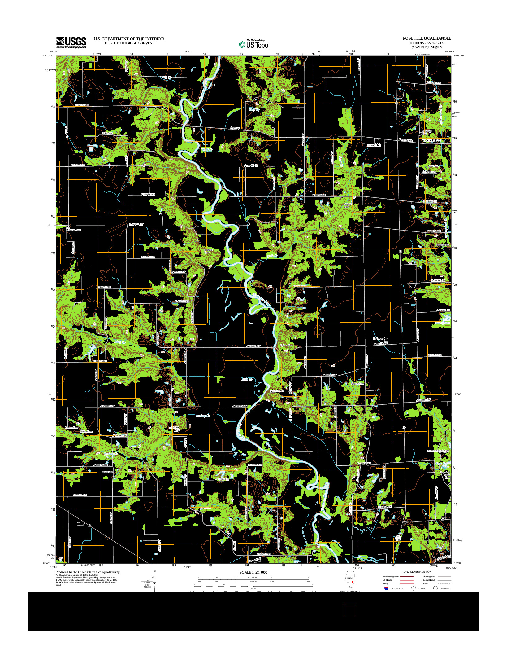 USGS US TOPO 7.5-MINUTE MAP FOR ROSE HILL, IL 2012