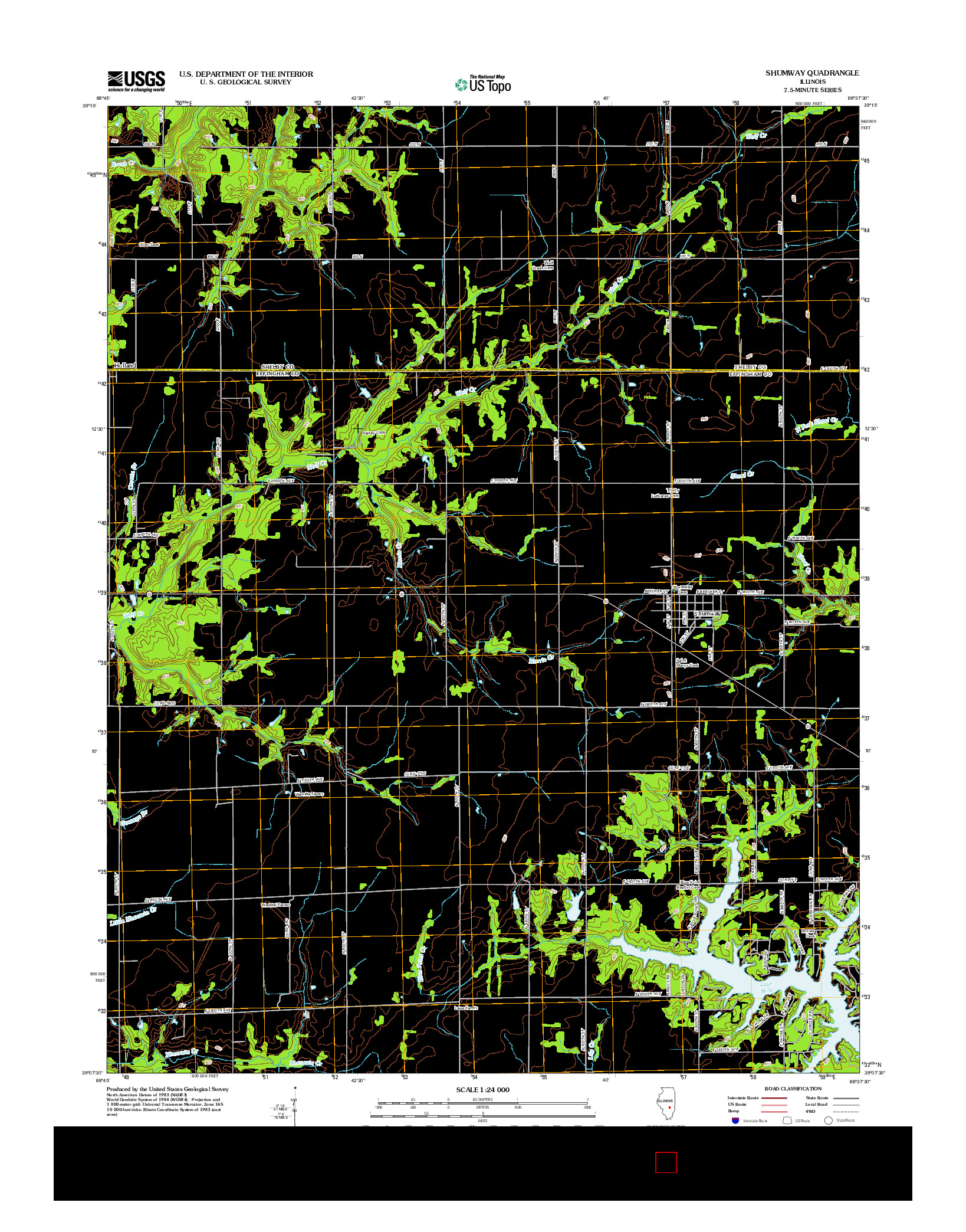 USGS US TOPO 7.5-MINUTE MAP FOR SHUMWAY, IL 2012