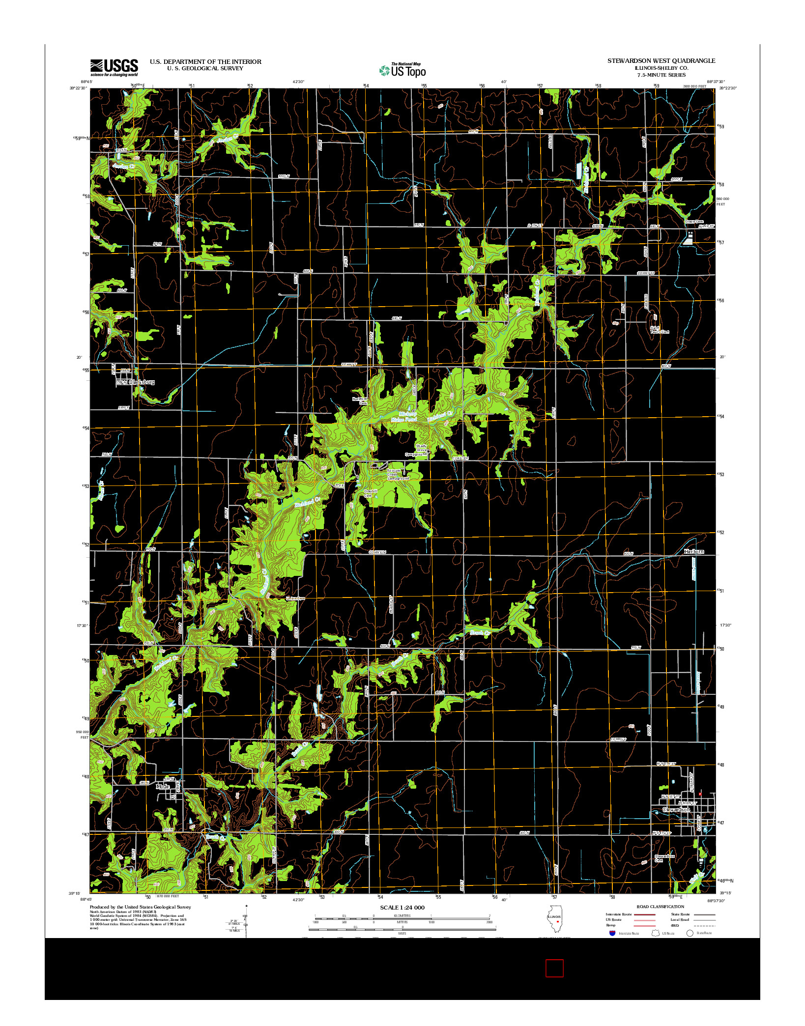 USGS US TOPO 7.5-MINUTE MAP FOR STEWARDSON WEST, IL 2012