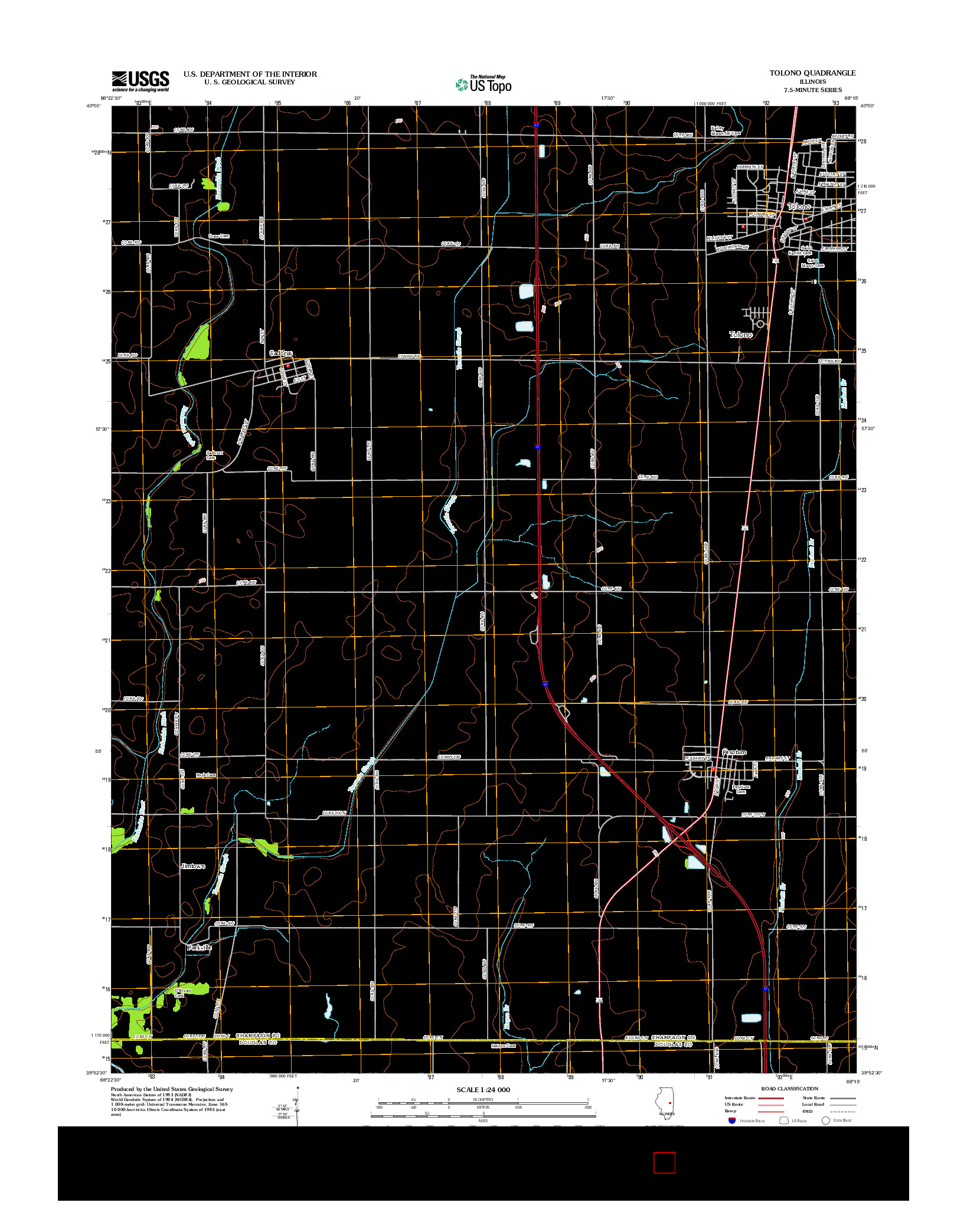 USGS US TOPO 7.5-MINUTE MAP FOR TOLONO, IL 2012